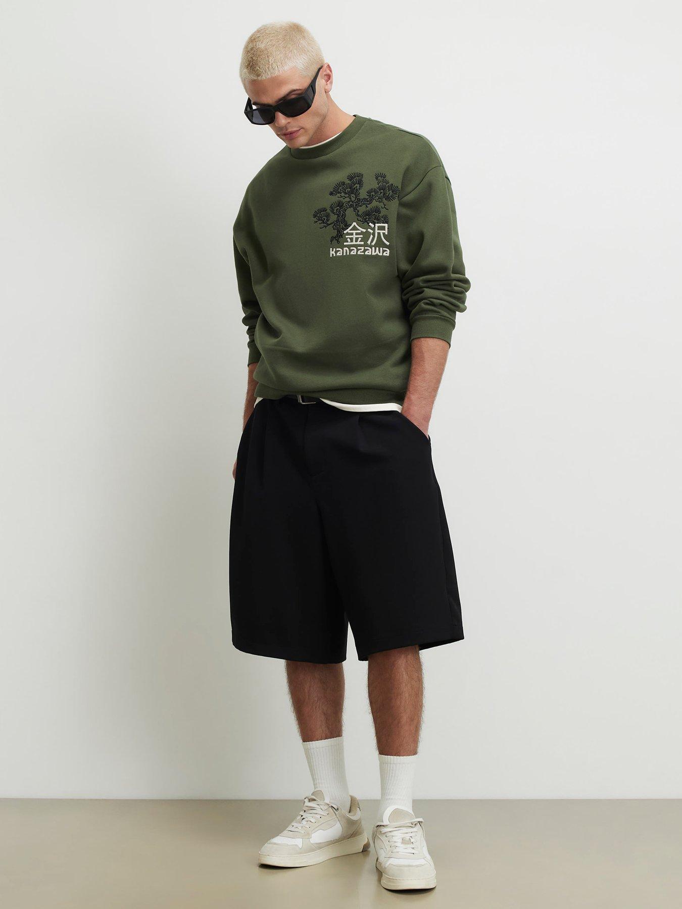 Image 3 of 5 of River Island Kanazawa Phoenix Crew Sweatshirt - Khaki