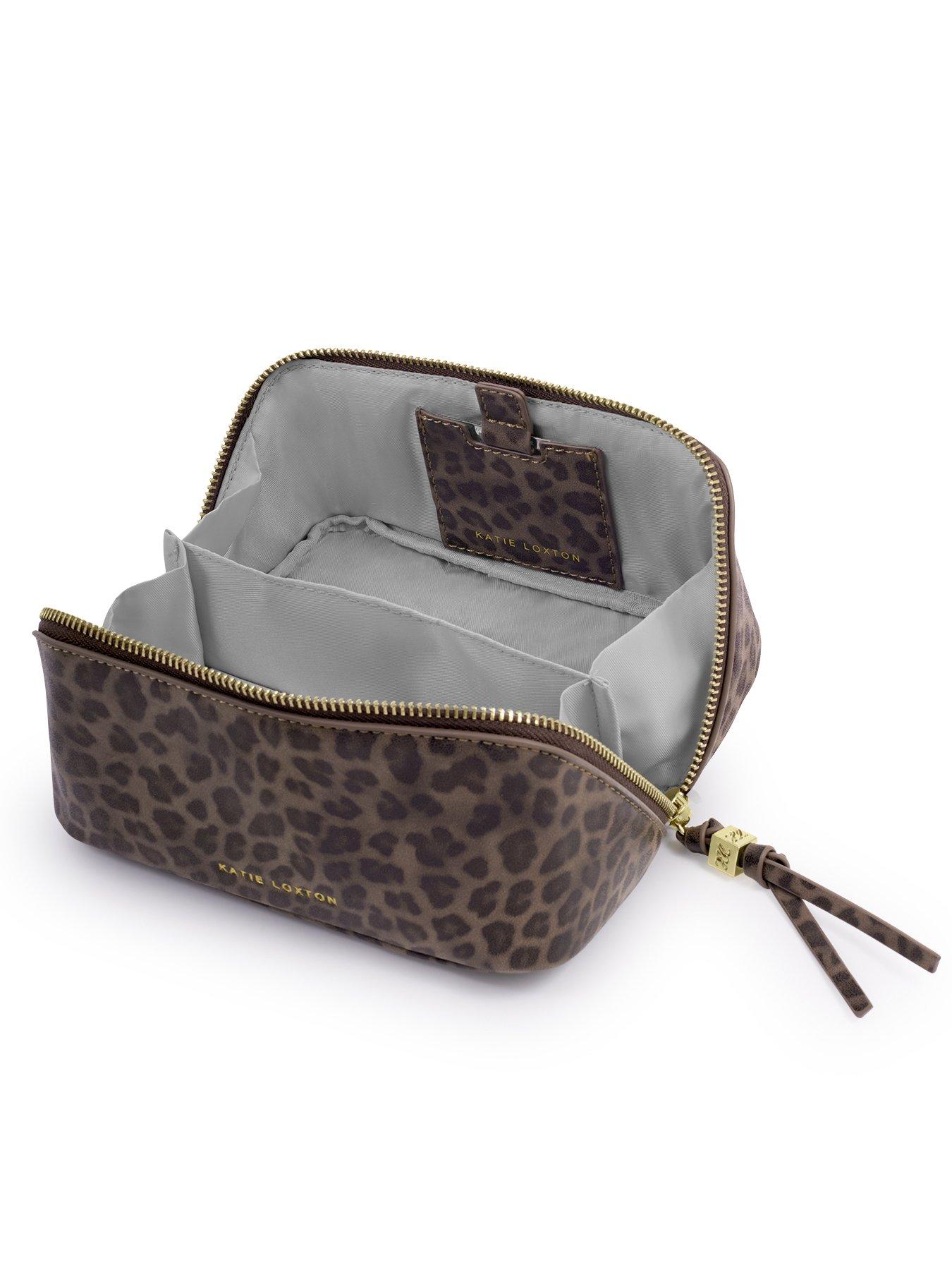 Image 3 of 6 of Katie Loxton Fold-out Leopard Mirror Make Up Bag