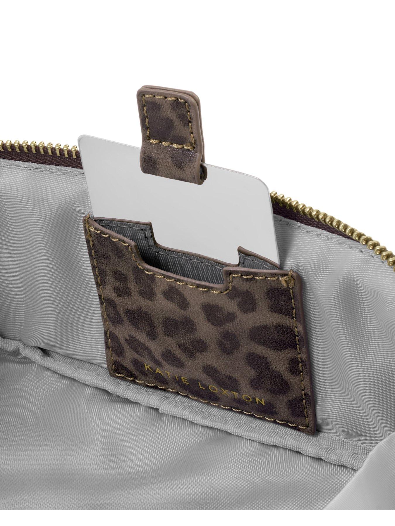 Image 4 of 6 of Katie Loxton Fold-out Leopard Mirror Make Up Bag