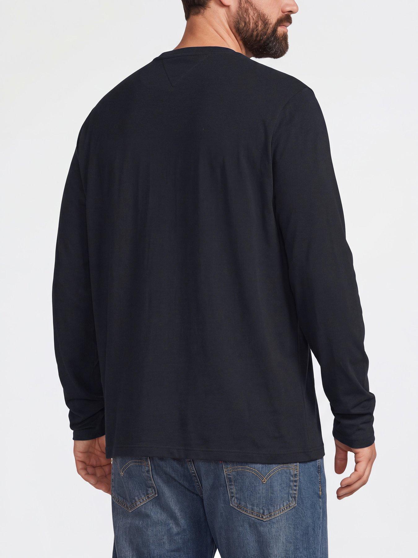 Image 2 of 5 of Tommy Hilfiger Mens Big &amp; Tall Stretch Slim Fit Long Sleeve T-Shirt - Navy
