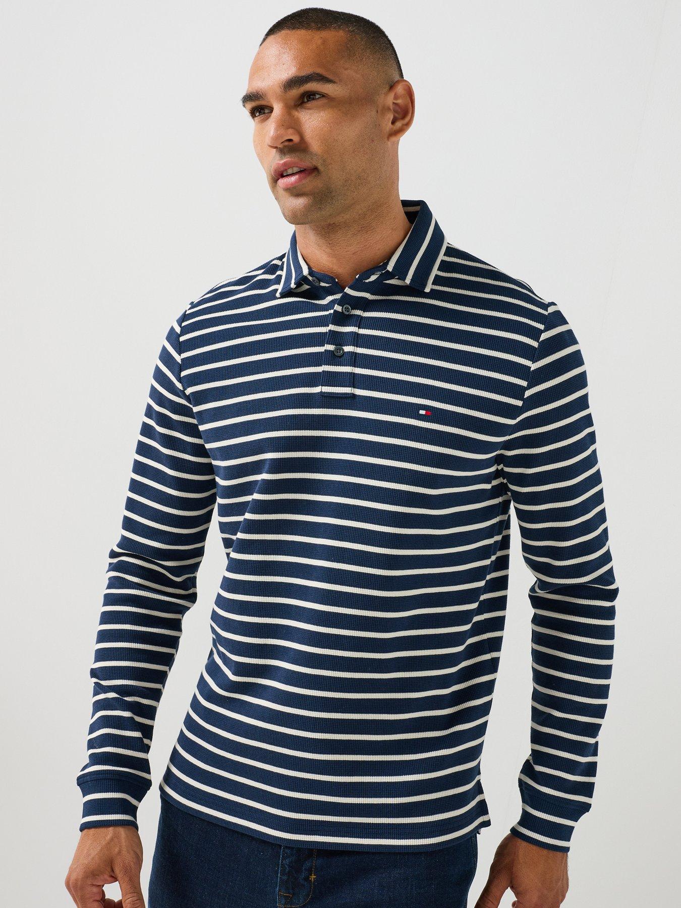 Tommy Hilfiger Long Sleeve Waffle Polo Shirt - Navy