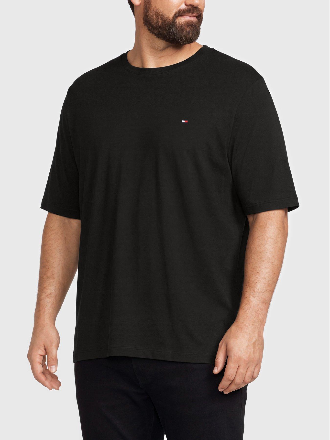 Image 1 of 5 of Tommy Hilfiger Mens Big &amp; Tall Essential Regular Fit Crew Neck T-Shirt - Black