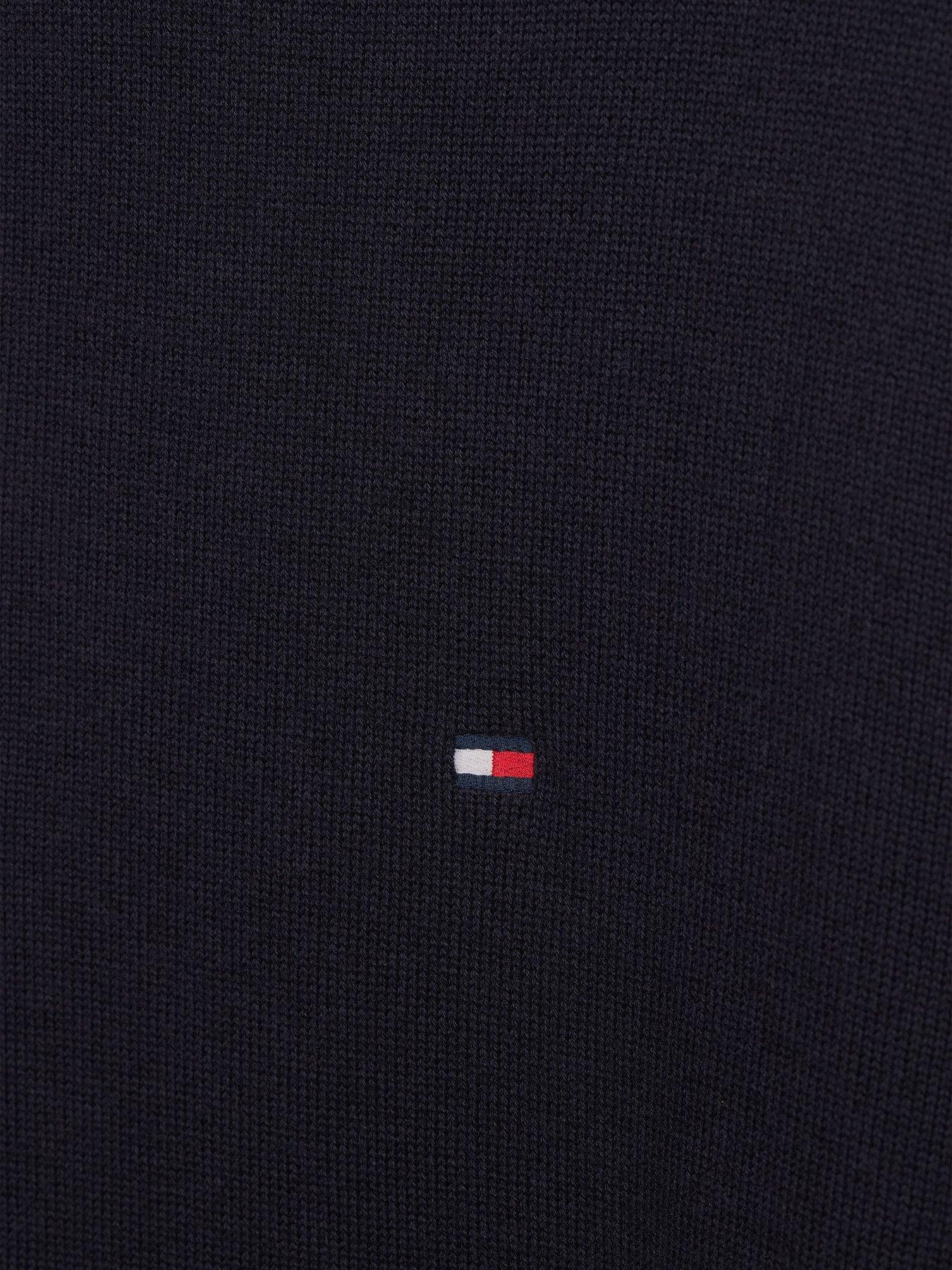 Image 4 of 5 of Tommy Hilfiger Mens Big &amp; Tall Half Zip Cotton Cashmere Knitted Jumper - Navy