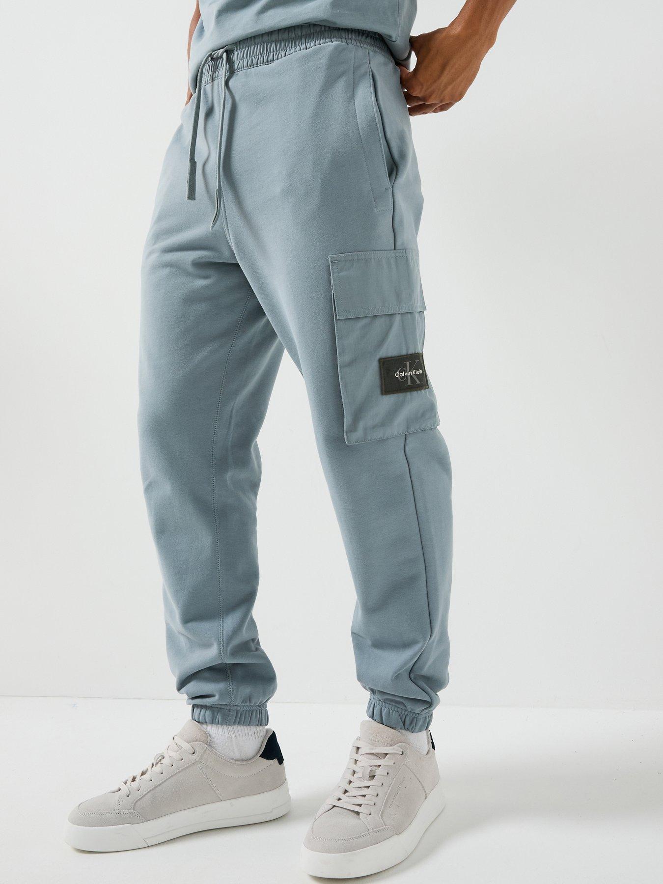 Image 1 of 6 of Calvin Klein Jeans Terry Badge Joggers - Grey