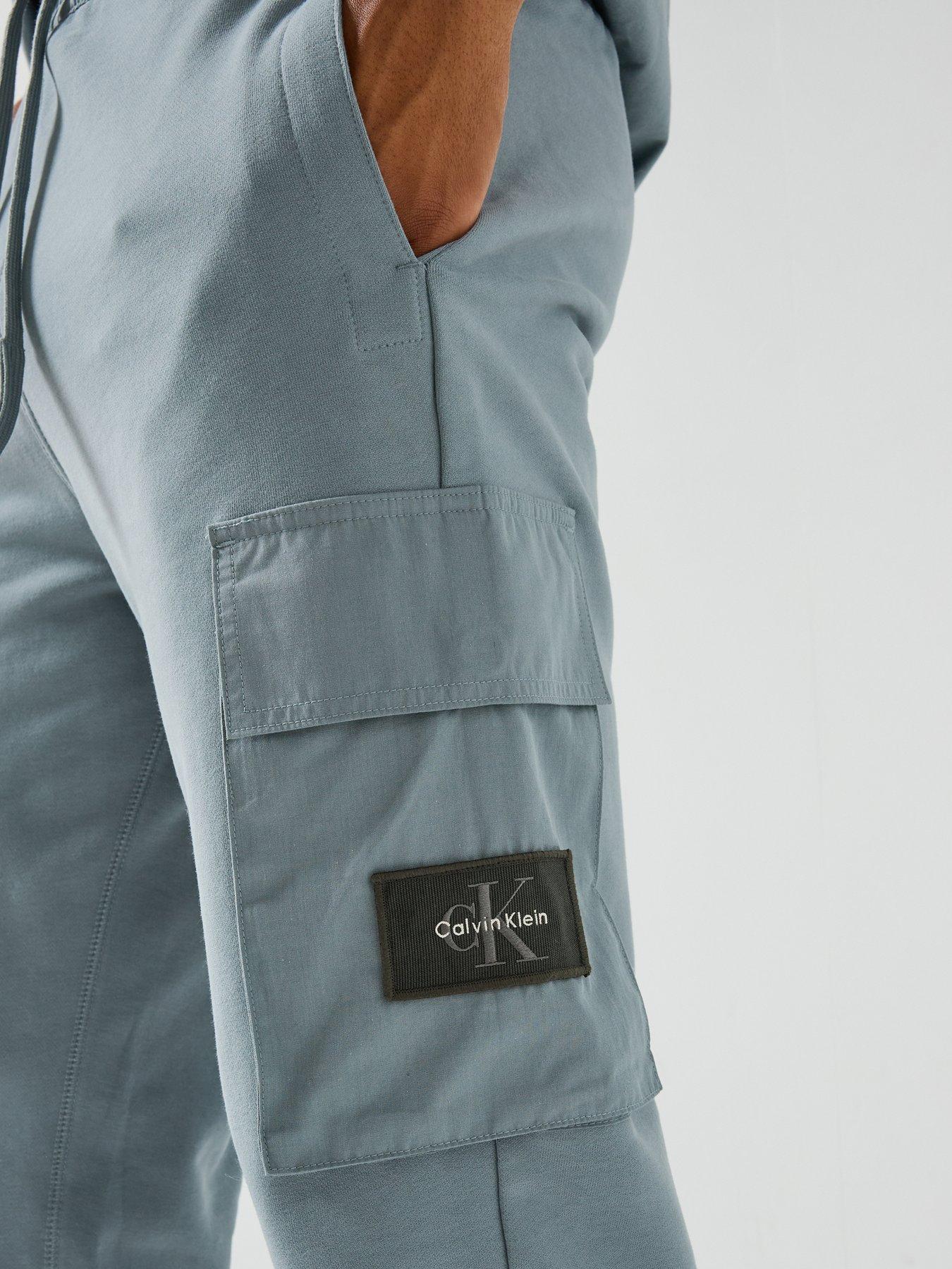 Image 4 of 6 of Calvin Klein Jeans Terry Badge Joggers - Grey