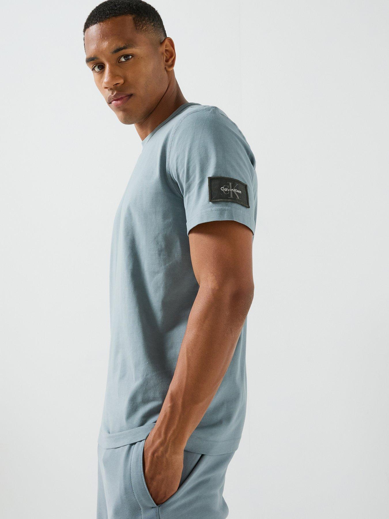 Image 1 of 5 of Calvin Klein Jeans Classic Sueded Jersey Badge T-Shirt - Grey