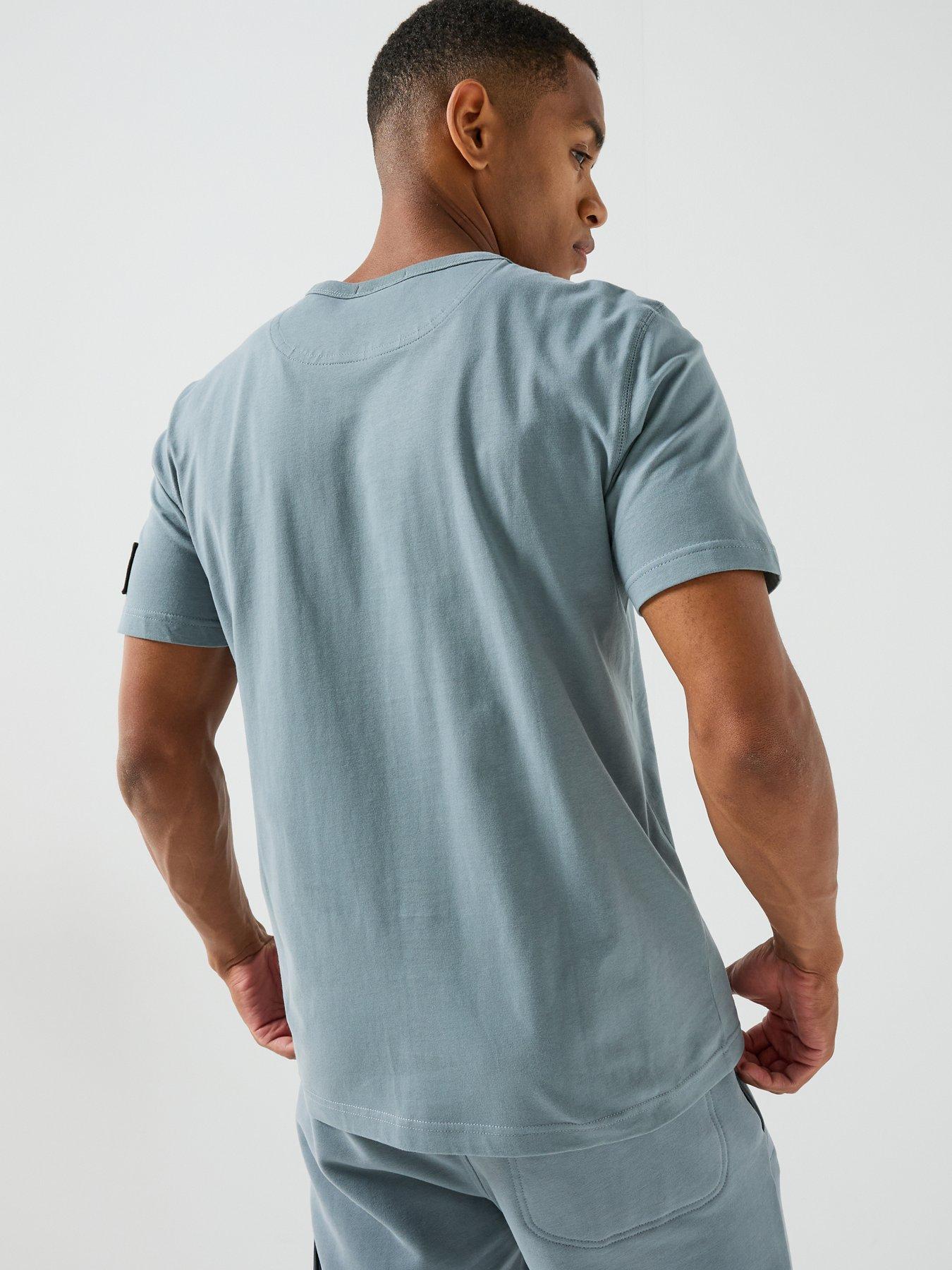 Image 2 of 5 of Calvin Klein Jeans Classic Sueded Jersey Badge T-Shirt - Grey