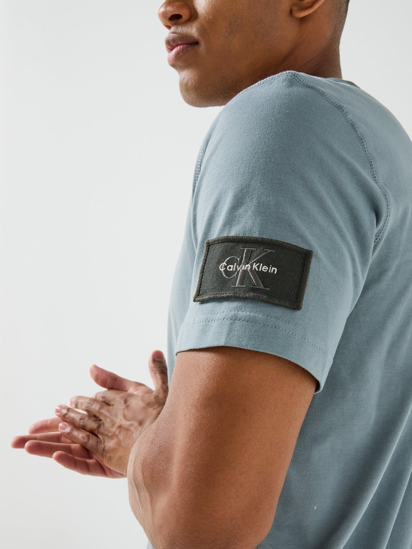 Image 4 of 5 of Calvin Klein Jeans Classic Sueded Jersey Badge T-Shirt - Grey