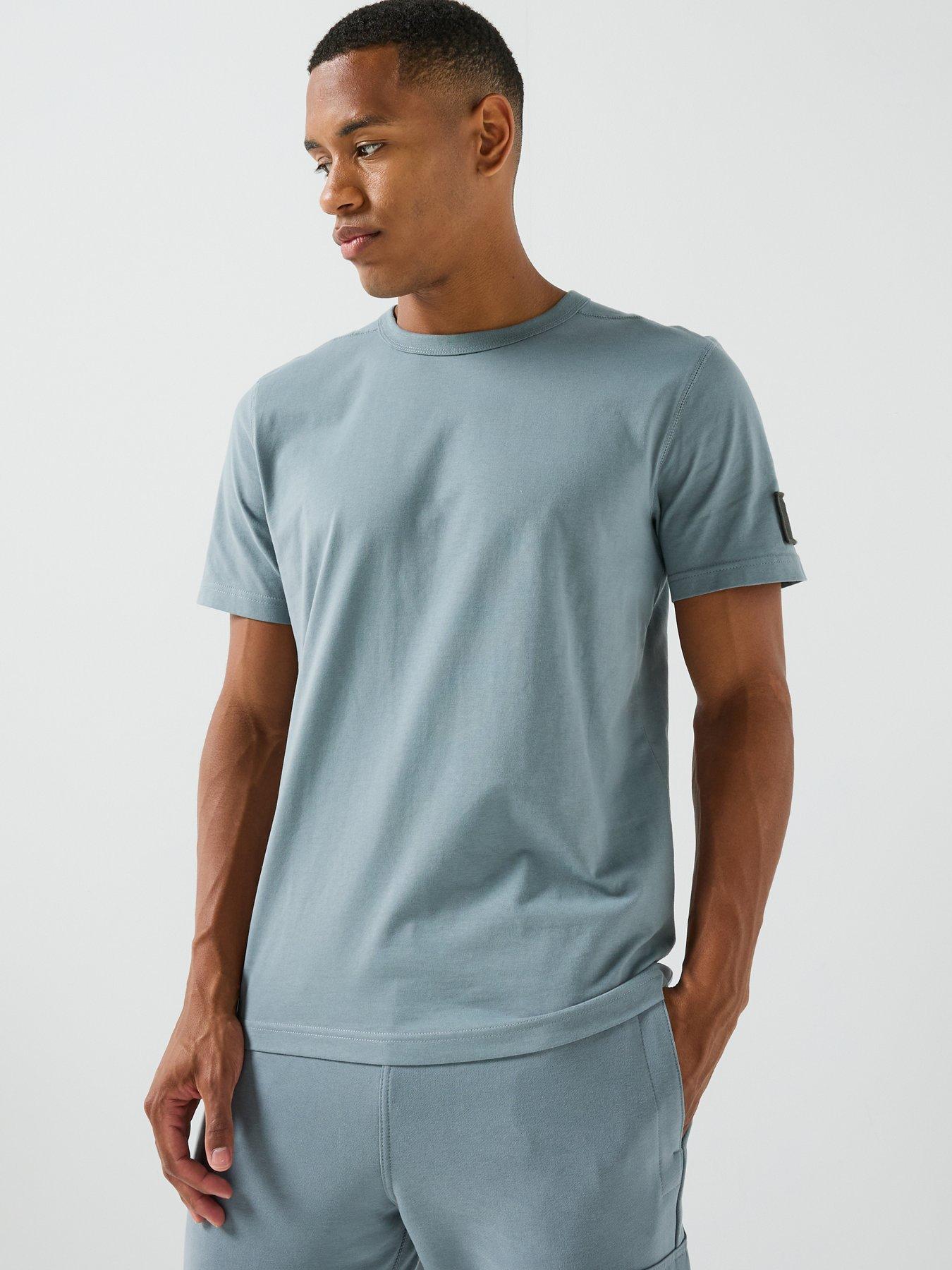 Image 5 of 5 of Calvin Klein Jeans Classic Sueded Jersey Badge T-Shirt - Grey
