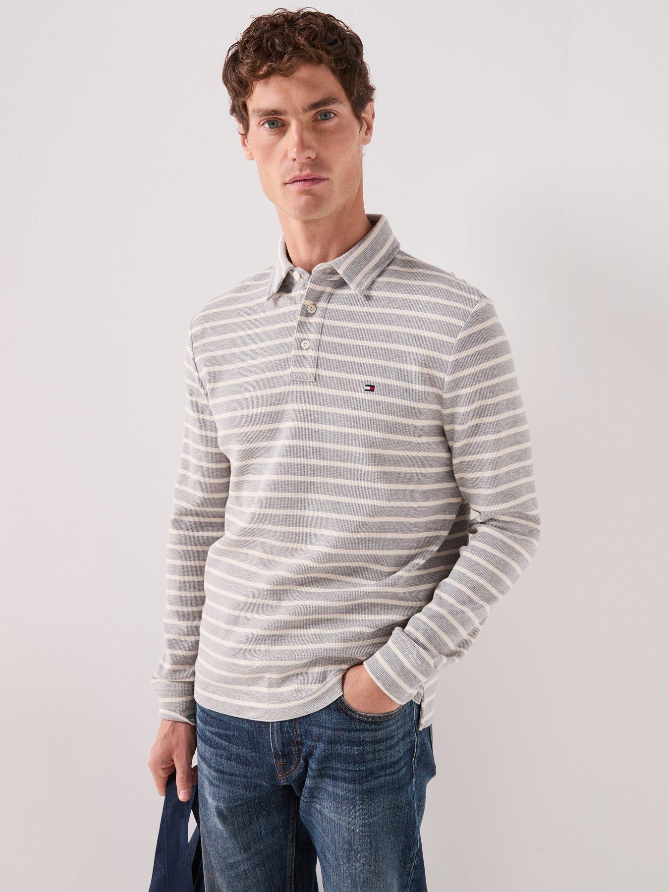 Tommy Hilfiger Longsleeve Waffle Regular Fit Polo Shirt - Dark Red