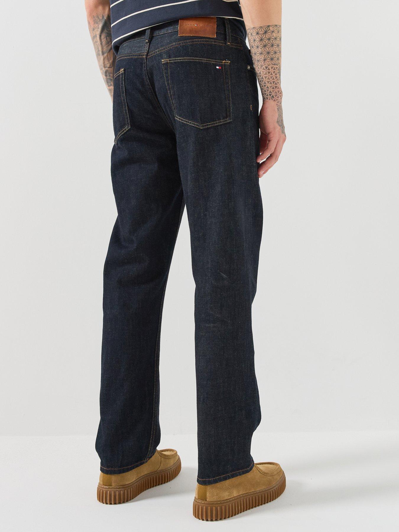 Image 2 of 5 of Tommy Hilfiger Mens Regular Straight Selvedge Jeans - Dark Blue