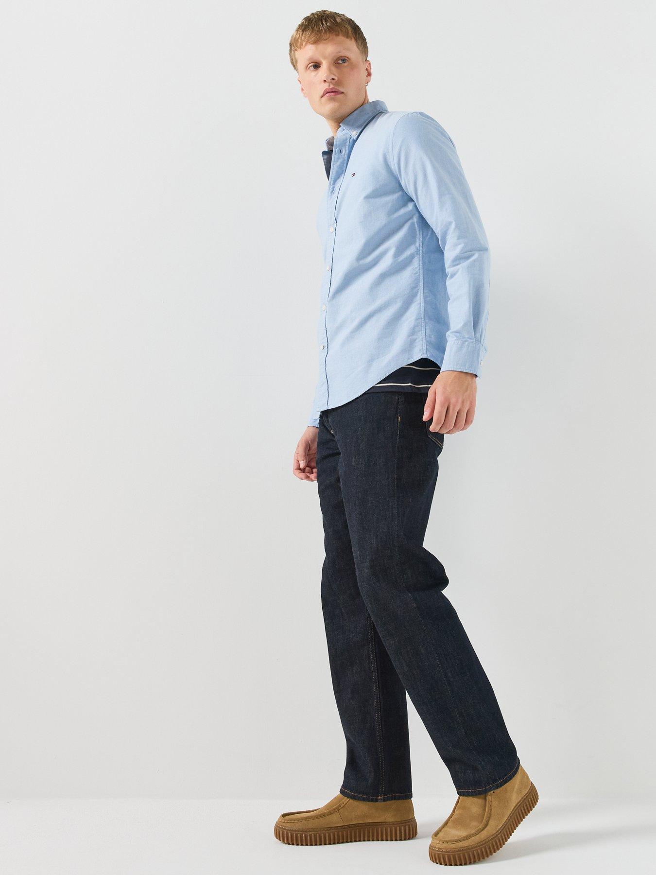 Image 3 of 5 of Tommy Hilfiger Mens Regular Straight Selvedge Jeans - Dark Blue