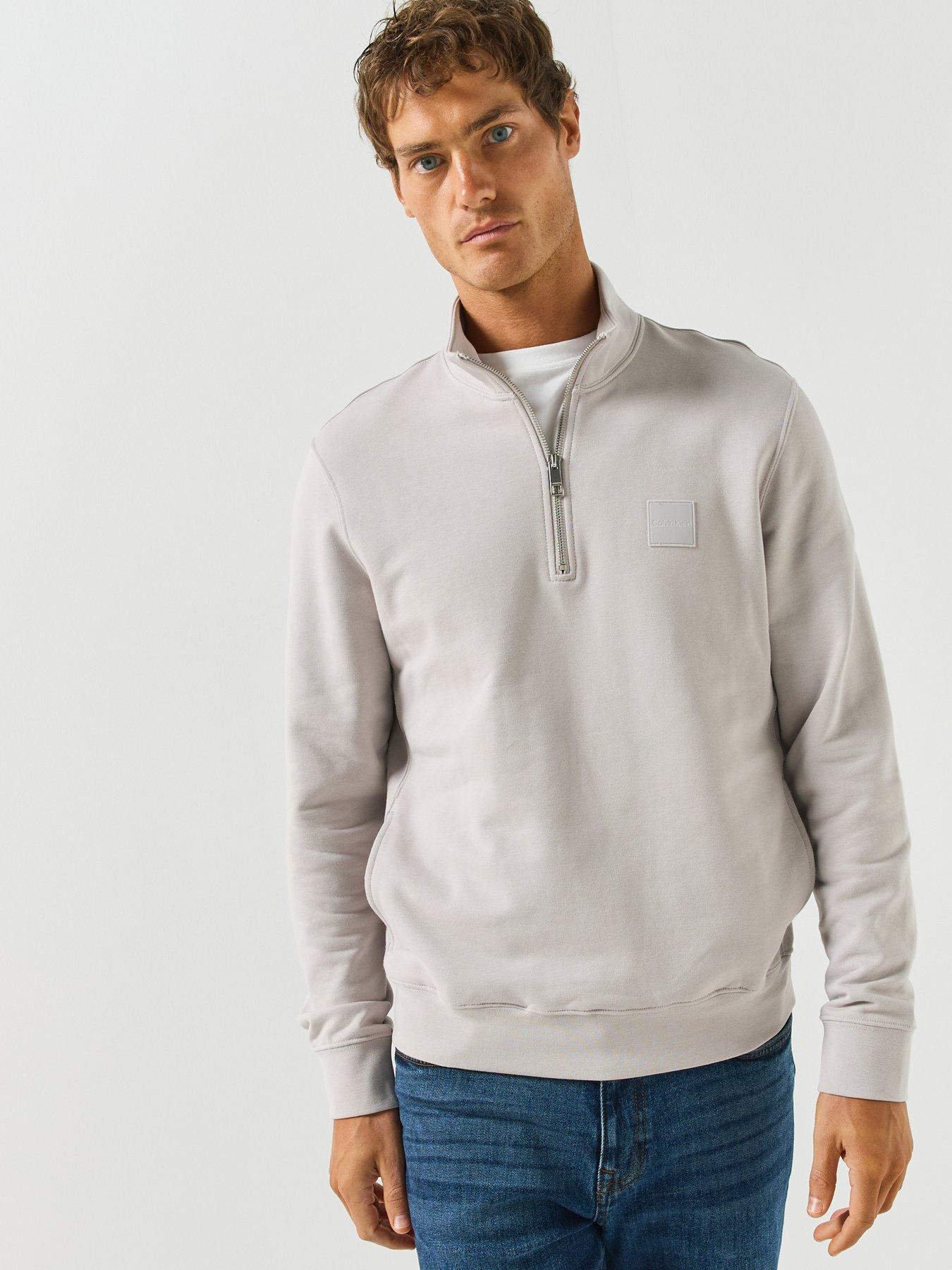 Calvin Klein Calvin Klein Rubber Badge 1/4 Zip Sweatshirt - Green