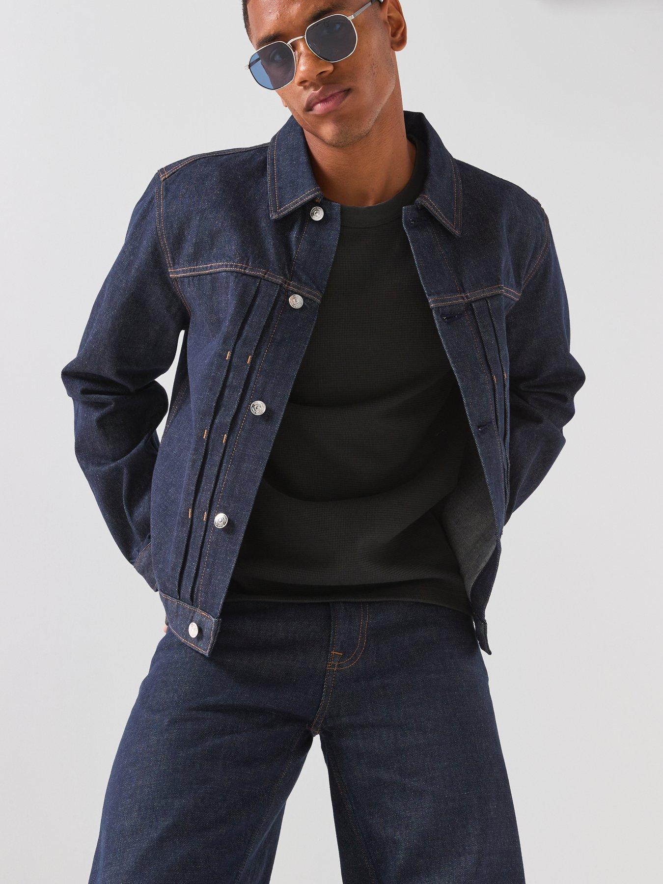 Calvin Klein Jeans Pleated Classic Denim Trucker - Dark Blue