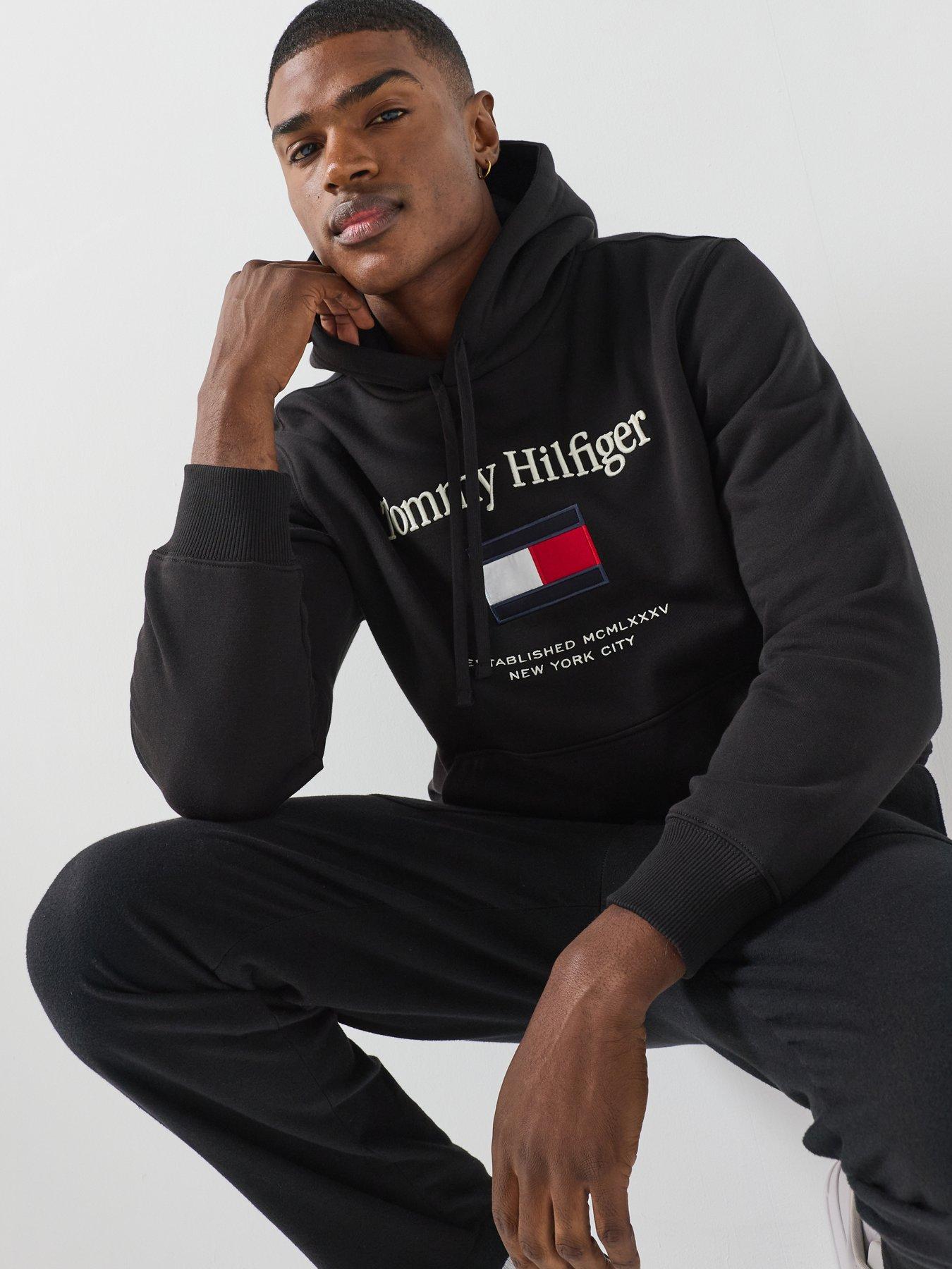Image 4 of 6 of Tommy Hilfiger Tommy Embroidered Flag Hoodie - Black