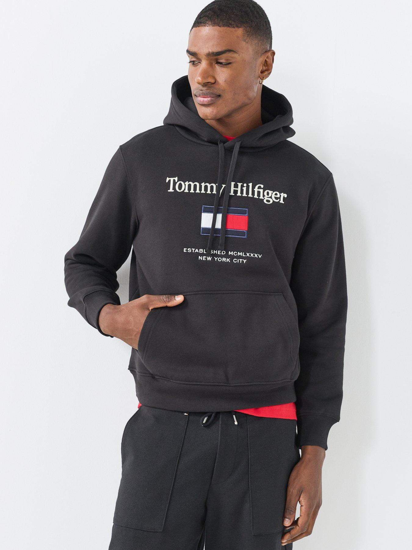 Image 5 of 6 of Tommy Hilfiger Tommy Embroidered Flag Hoodie - Black