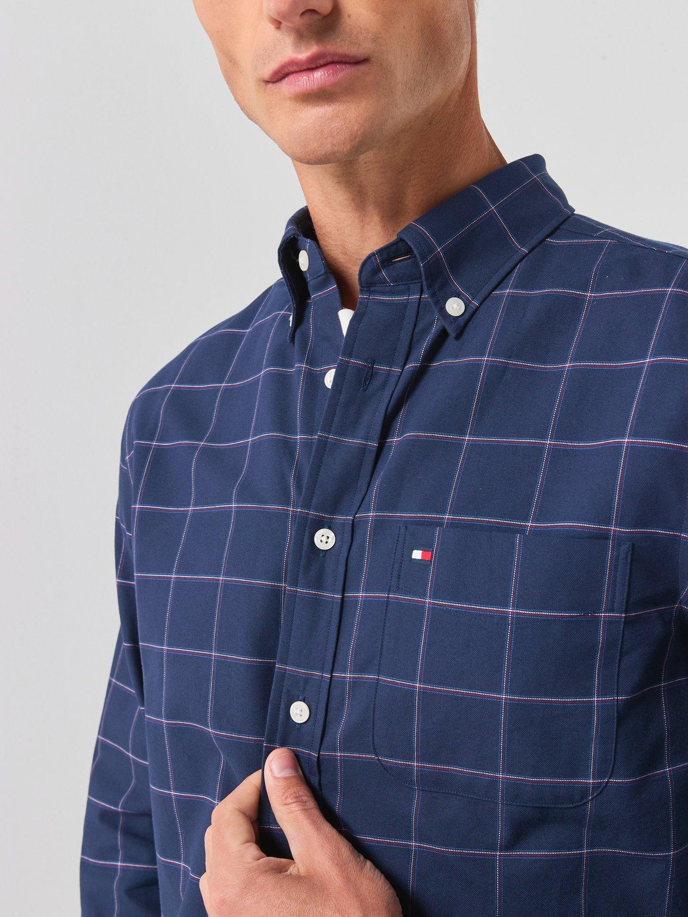 Image 4 of 6 of Tommy Hilfiger Men's Heritage Oxford Check Regular Fit Shirt - Navy