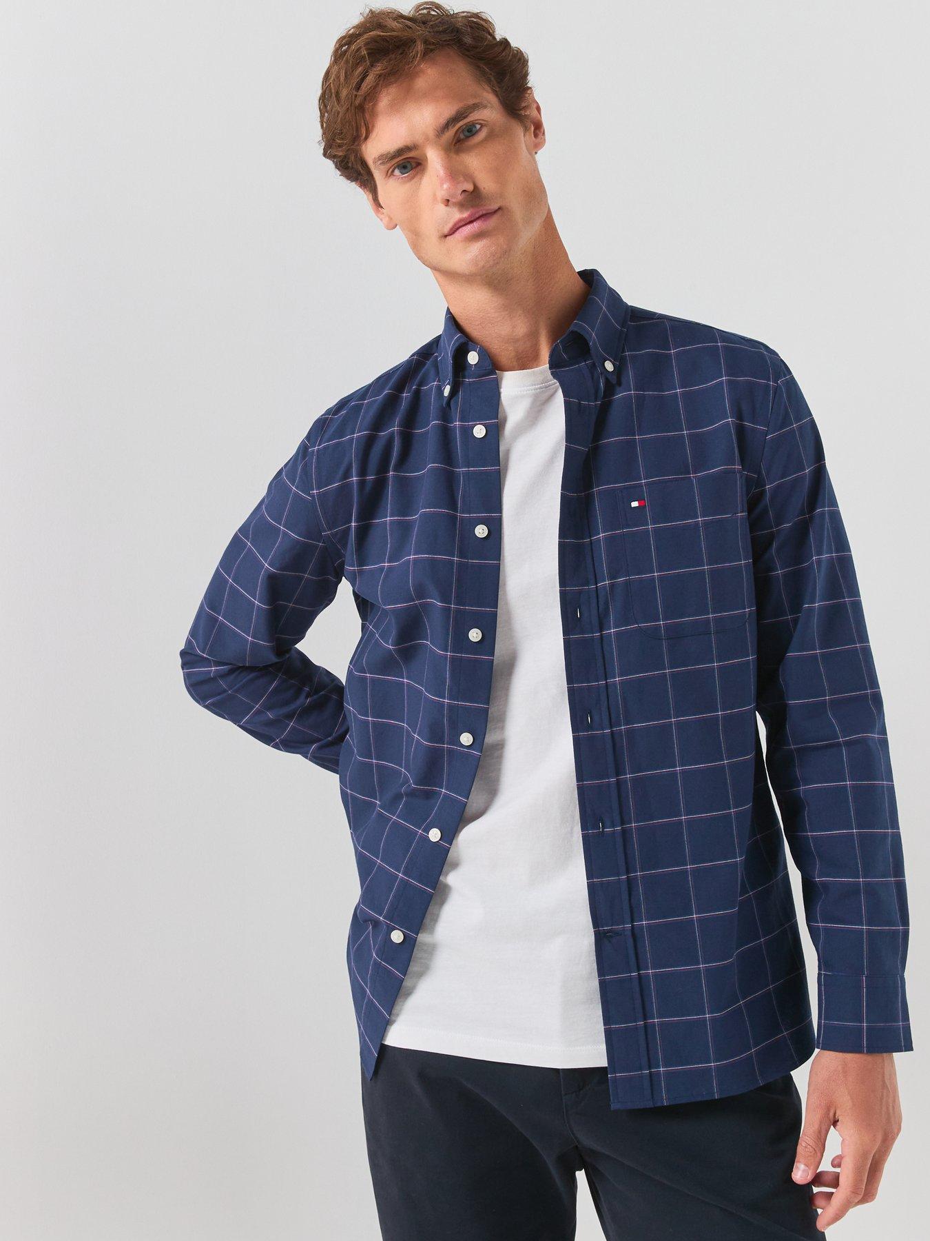 Image 5 of 6 of Tommy Hilfiger Men's Heritage Oxford Check Regular Fit Shirt - Navy