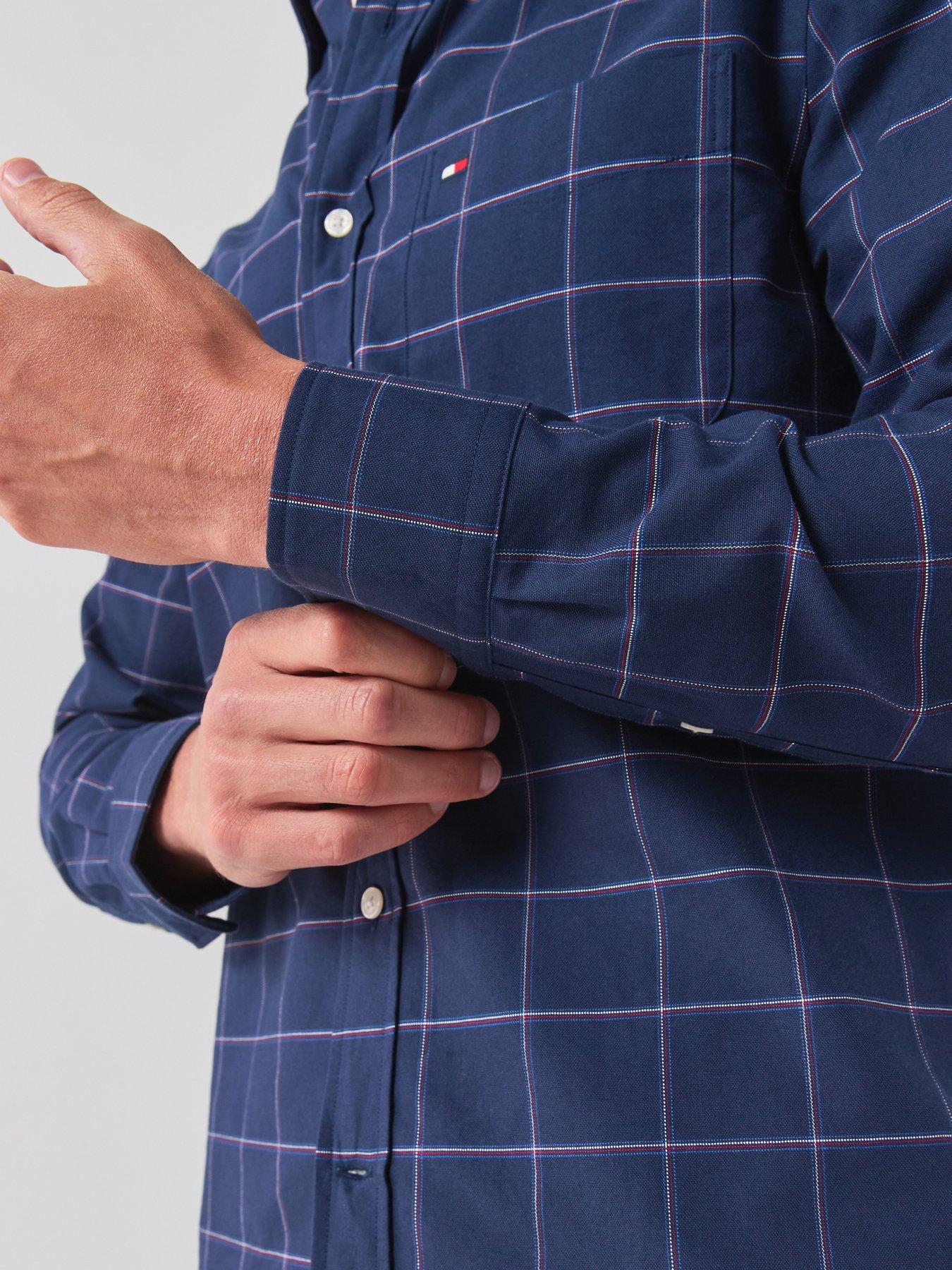 Image 6 of 6 of Tommy Hilfiger Men's Heritage Oxford Check Regular Fit Shirt - Navy