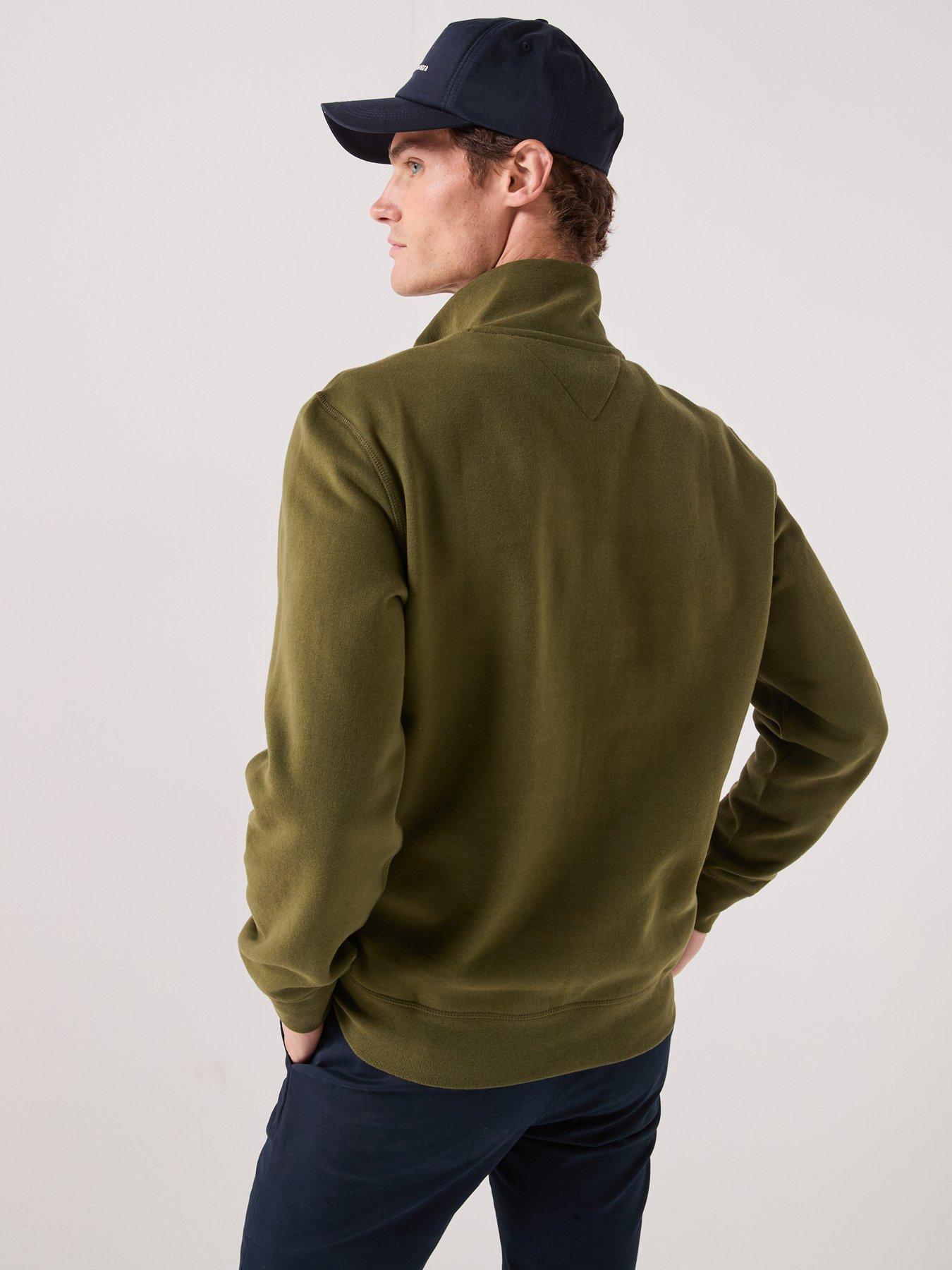 Image 2 of 6 of Tommy Hilfiger Essential Fleece 1/4 Zip Sweatshirt - Olive