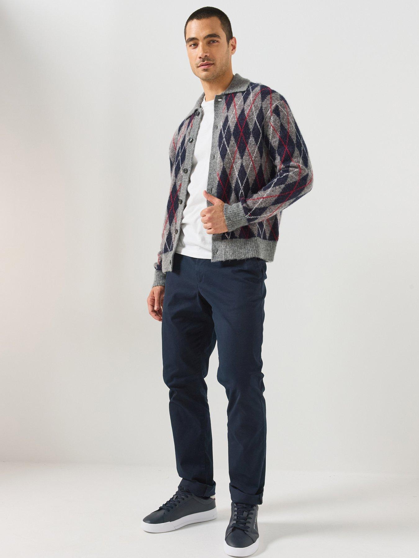 Image 3 of 6 of Tommy Hilfiger Alpaca Blend Argyle Button Through&nbsp;Knitted Cardigan - Grey