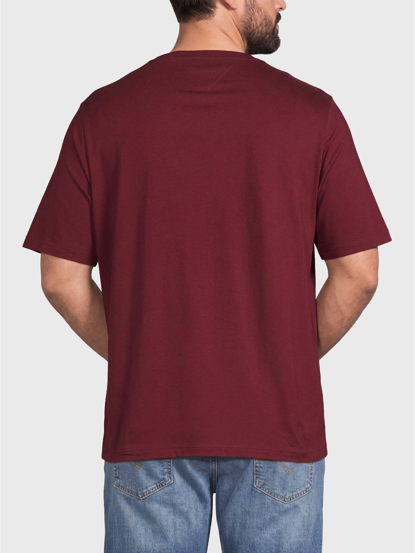 Image 2 of 5 of Tommy Hilfiger Mens Big &amp; Tall Essential Regular Fit Cotton T-Shirt - Burgundy