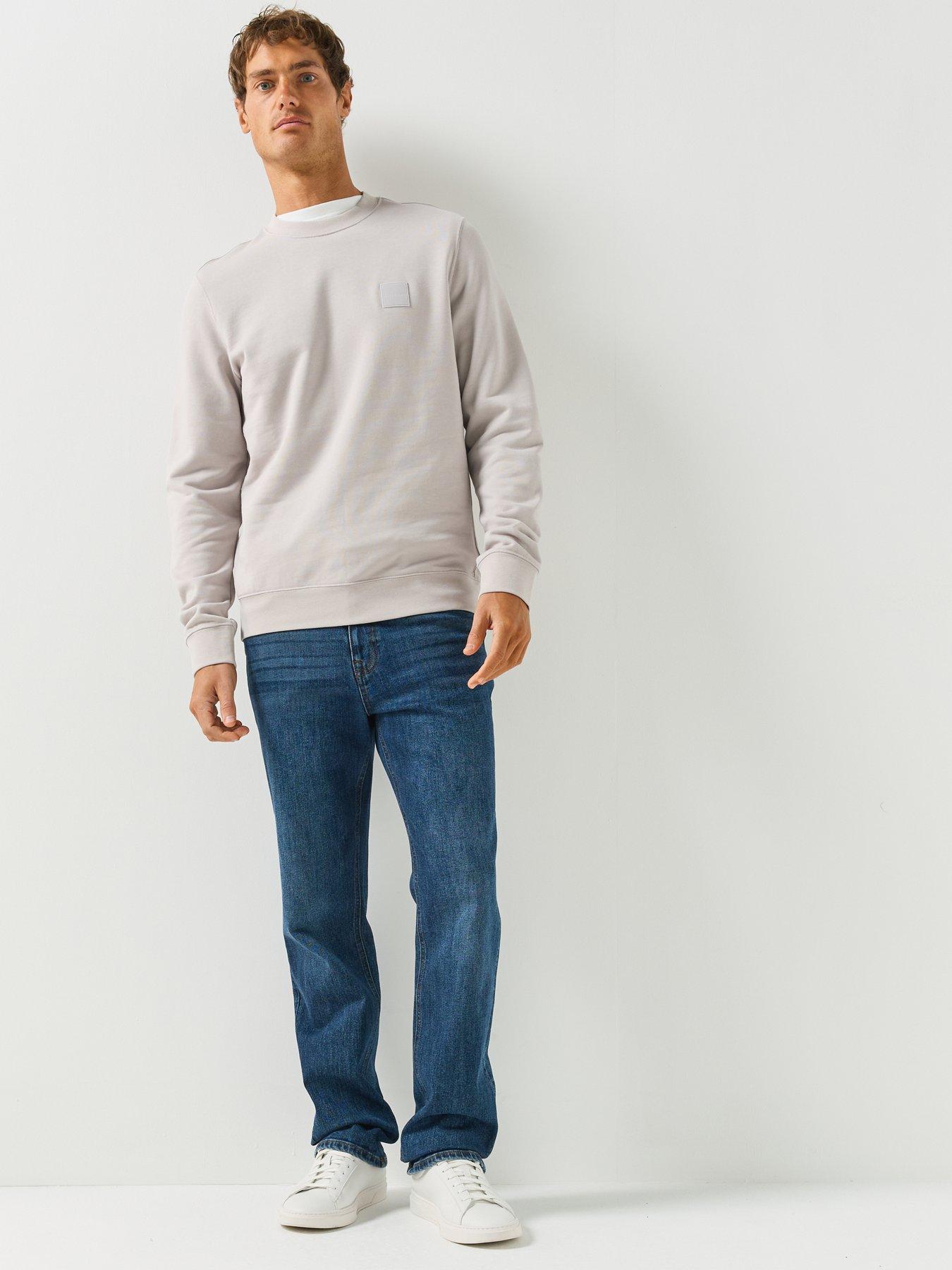 Image 3 of 6 of Calvin Klein Mens Rubber Badge Crew Neck Sweatshirt - Black