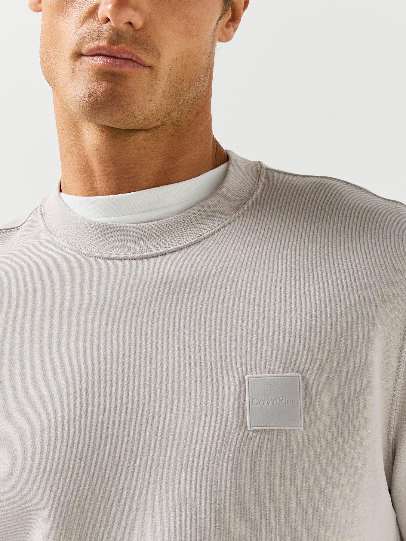 Image 4 of 6 of Calvin Klein Mens Rubber Badge Crew Neck Sweatshirt - Black