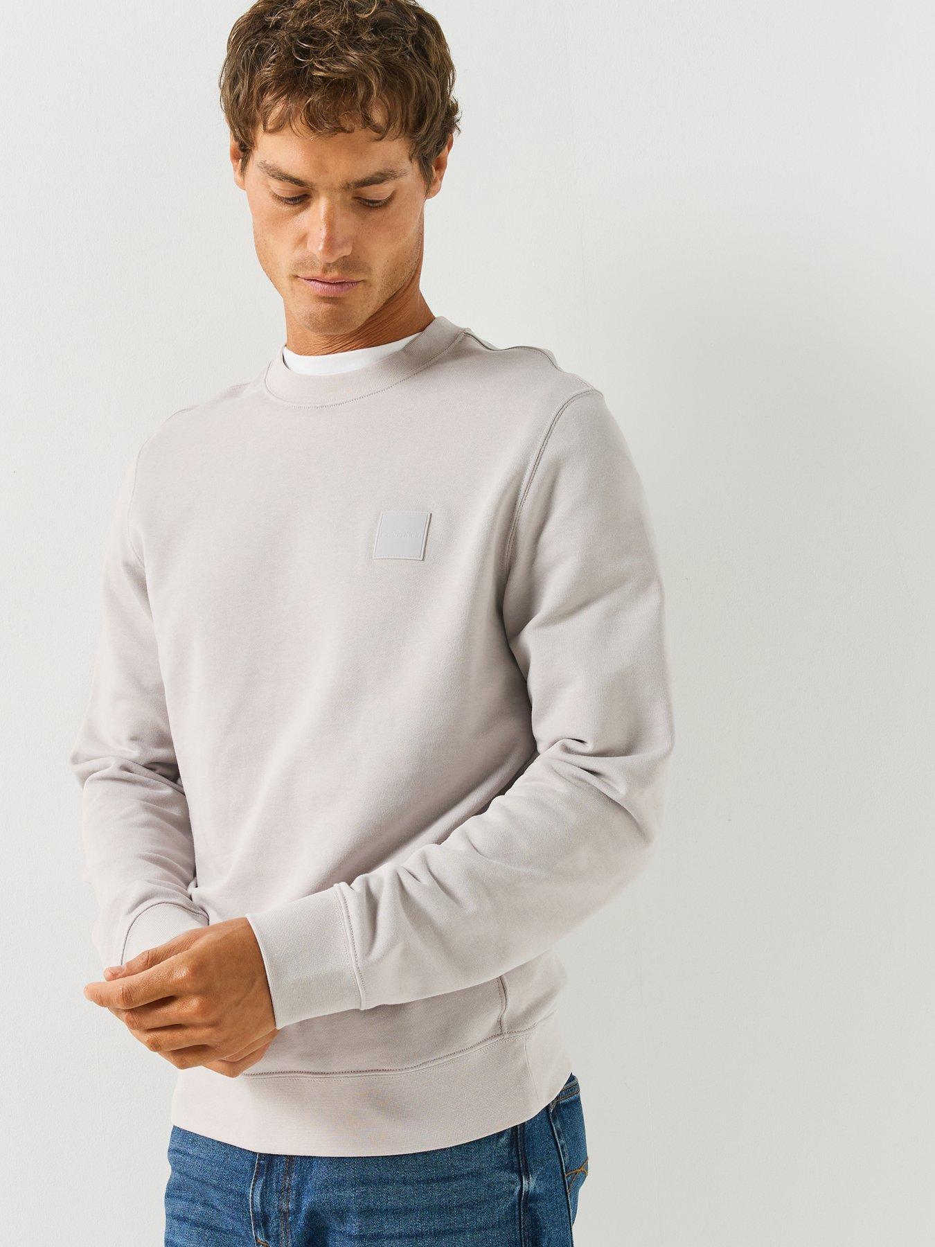 Image 6 of 6 of Calvin Klein Mens Rubber Badge Crew Neck Sweatshirt - Black