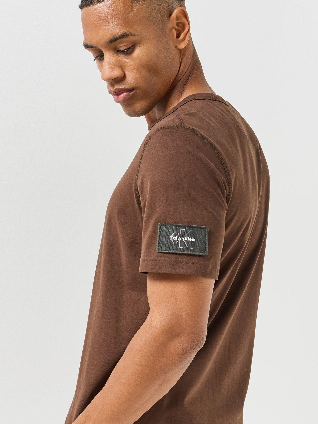 Image 5 of 5 of Calvin Klein Jeans Classic Sueded Jersey Badge T-Shirt - Brown