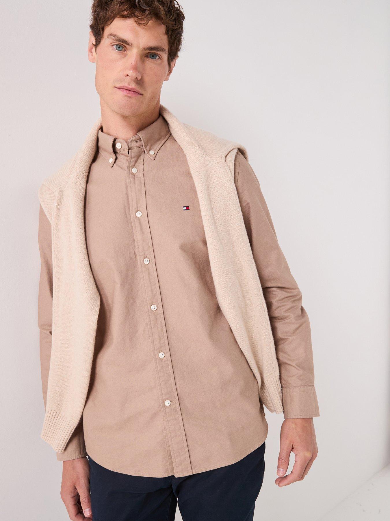 Image 1 of 6 of Tommy Hilfiger Men's Heritage Oxford Regular Fit Shirt - Beige