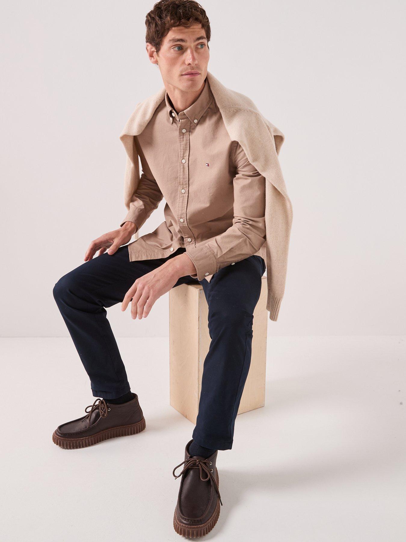 Image 4 of 6 of Tommy Hilfiger Men's Heritage Oxford Regular Fit Shirt - Beige