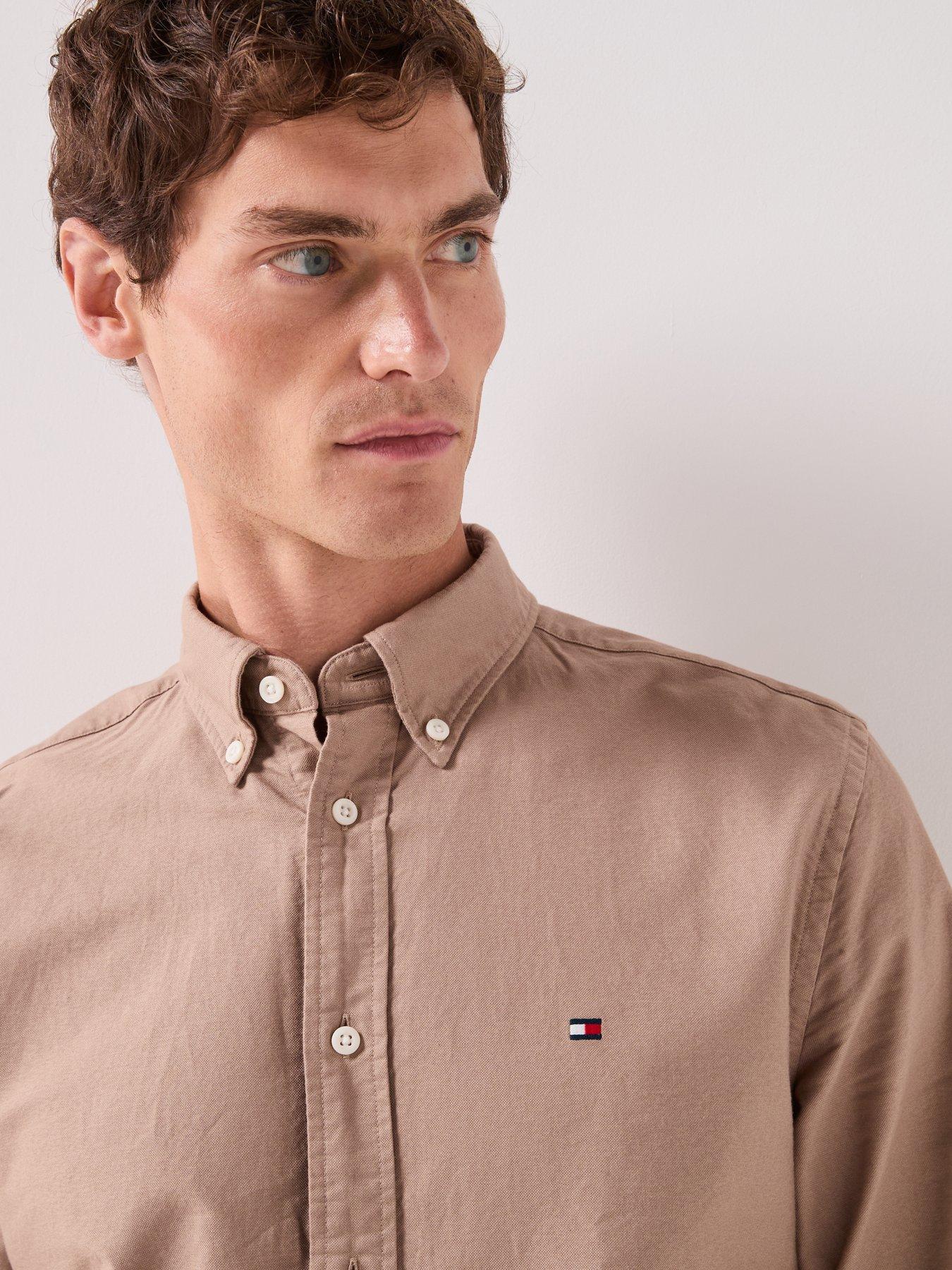 Image 5 of 6 of Tommy Hilfiger Men's Heritage Oxford Regular Fit Shirt - Beige