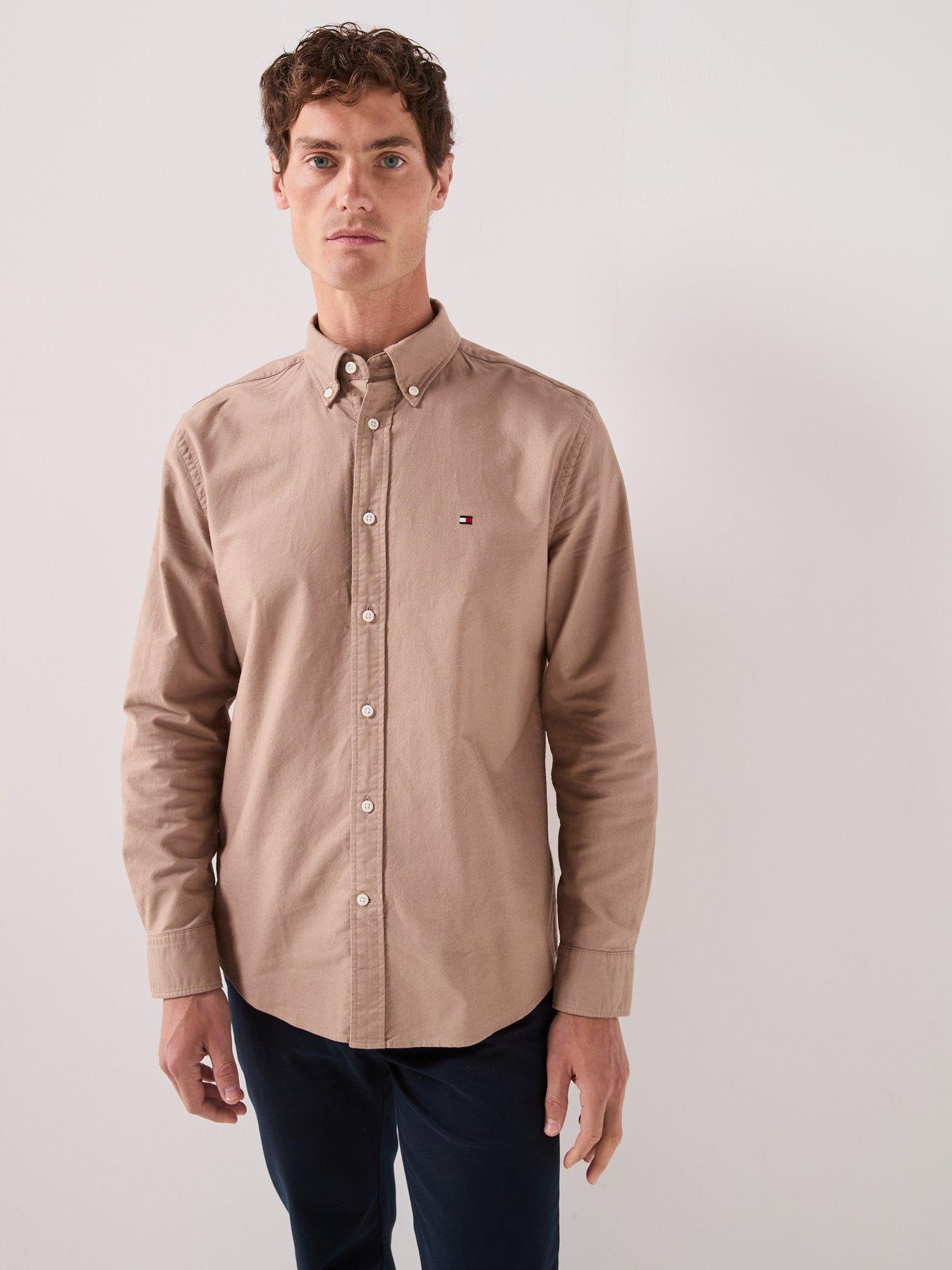 Image 6 of 6 of Tommy Hilfiger Men's Heritage Oxford Regular Fit Shirt - Beige