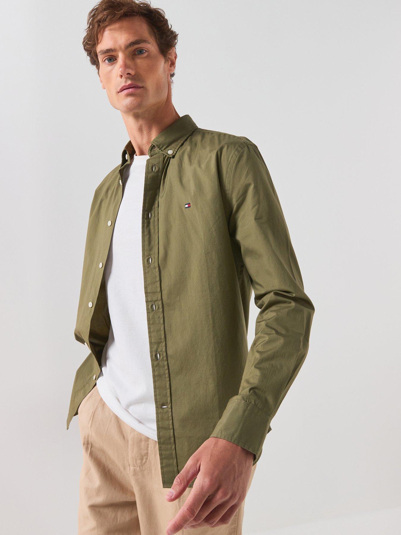 Tommy Hilfiger Flex Poplin Solid Regular Fit Shirt - Green