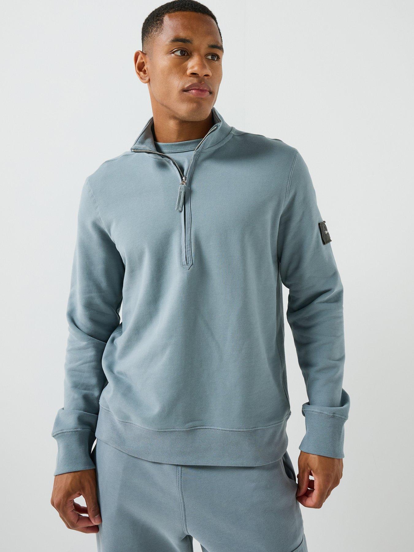 Image 1 of 5 of Calvin Klein Jeans Badge 1/4 Zip Sweat - Grey
