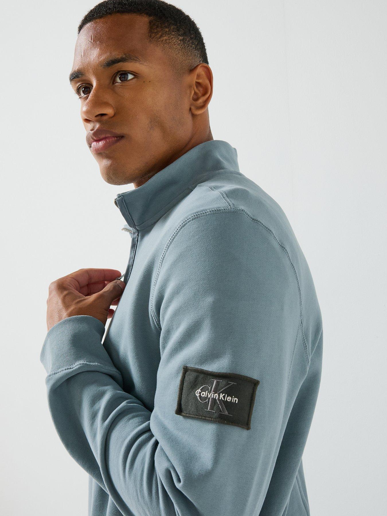 Image 4 of 5 of Calvin Klein Jeans Badge 1/4 Zip Sweat - Grey