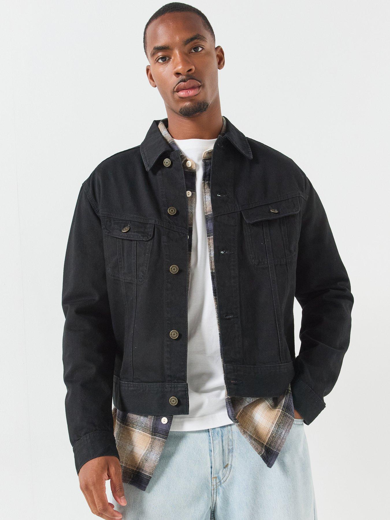 Image 1 of 6 of Tommy Hilfiger Mens Button-Through Cotton-Rich Denim Jacket - Black