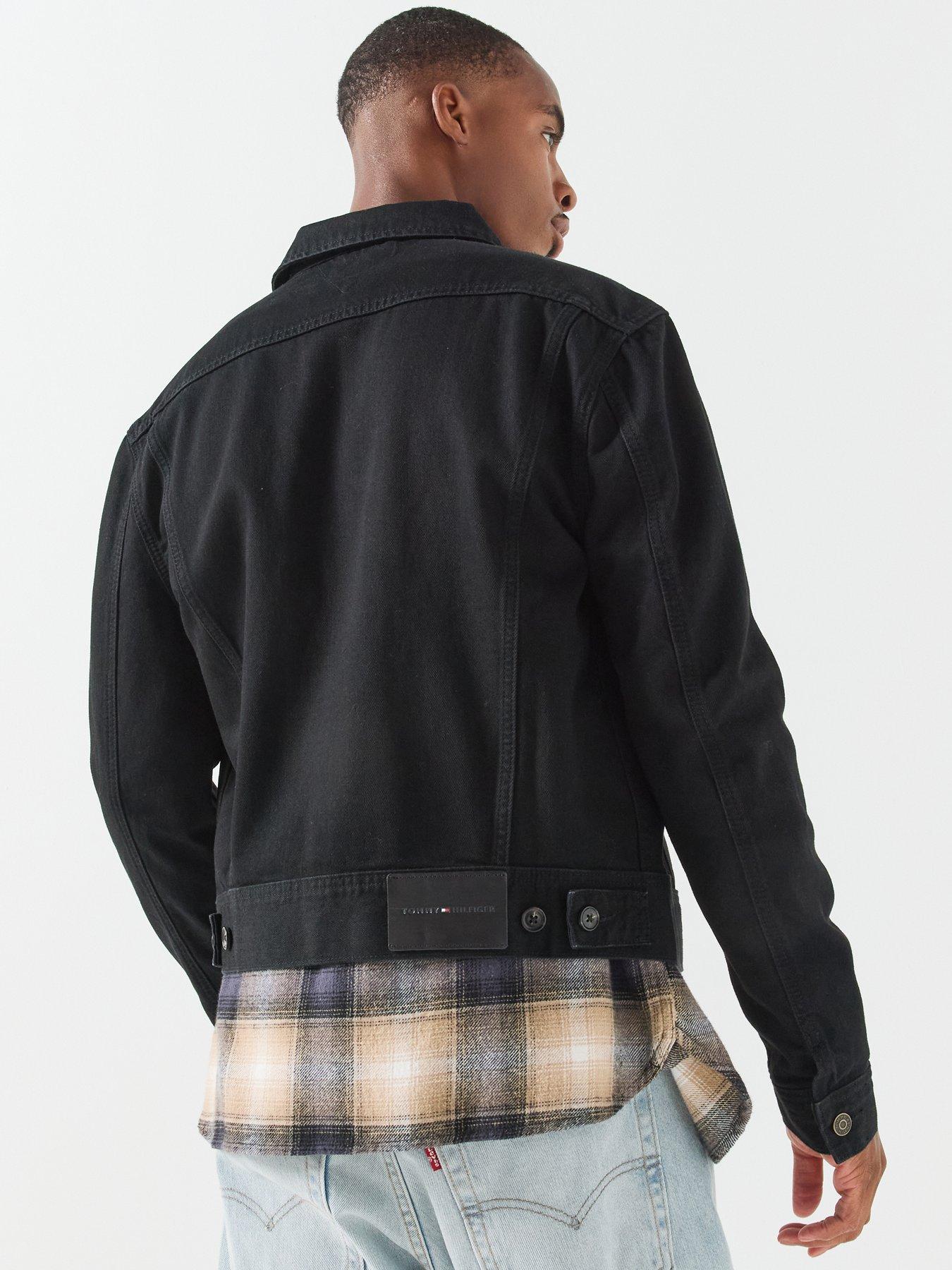Image 2 of 6 of Tommy Hilfiger Mens Button-Through Cotton-Rich Denim Jacket - Black