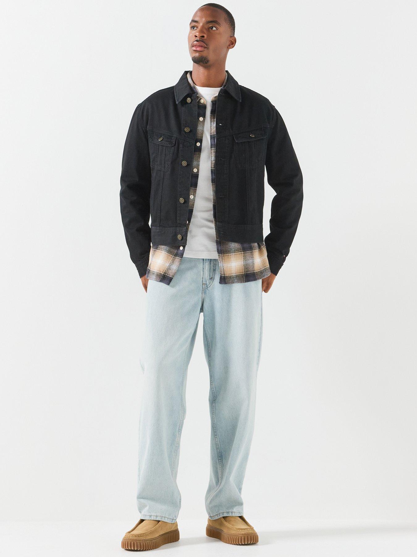 Image 3 of 6 of Tommy Hilfiger Mens Button-Through Cotton-Rich Denim Jacket - Black