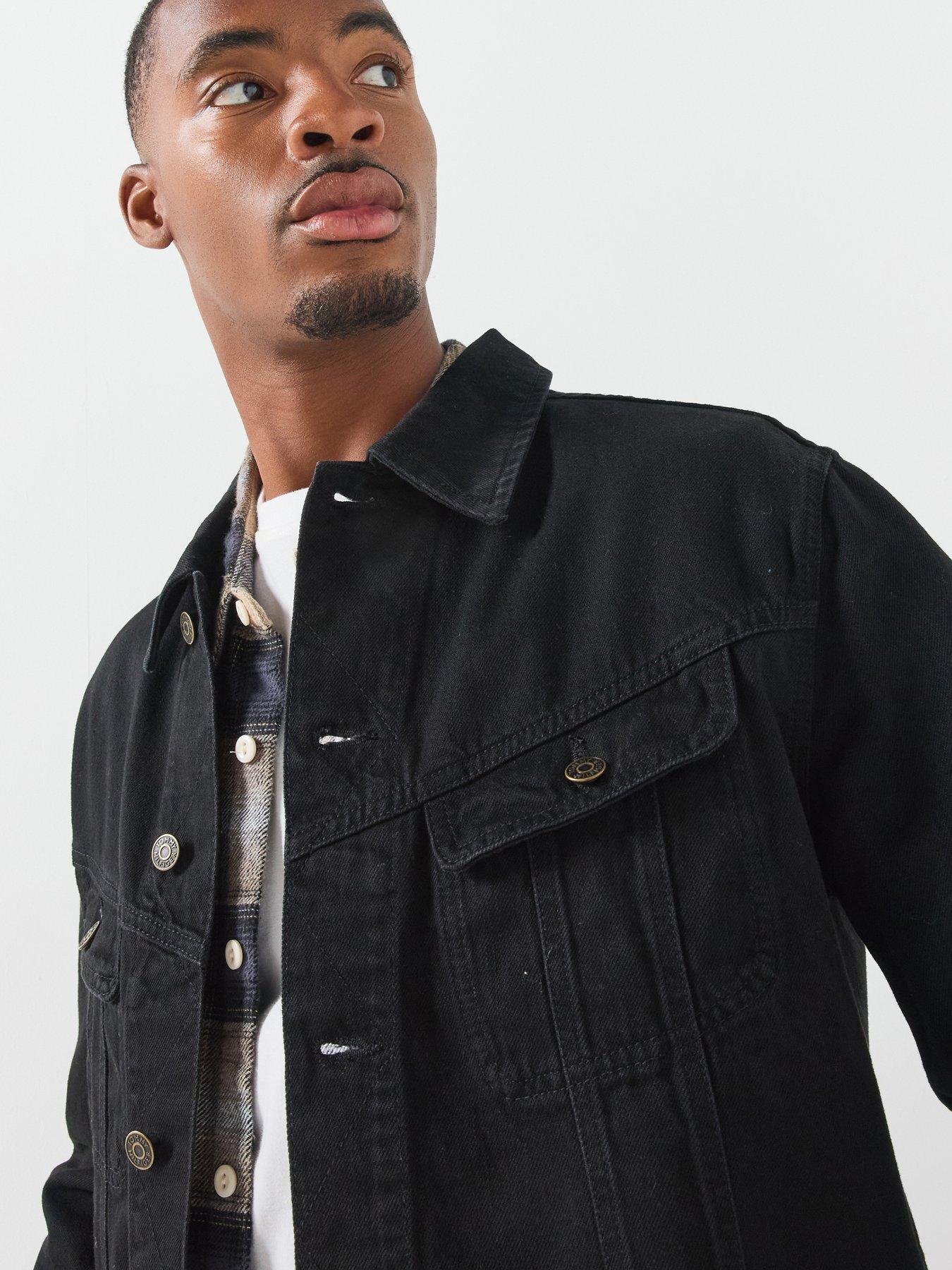 Image 5 of 6 of Tommy Hilfiger Mens Button-Through Cotton-Rich Denim Jacket - Black