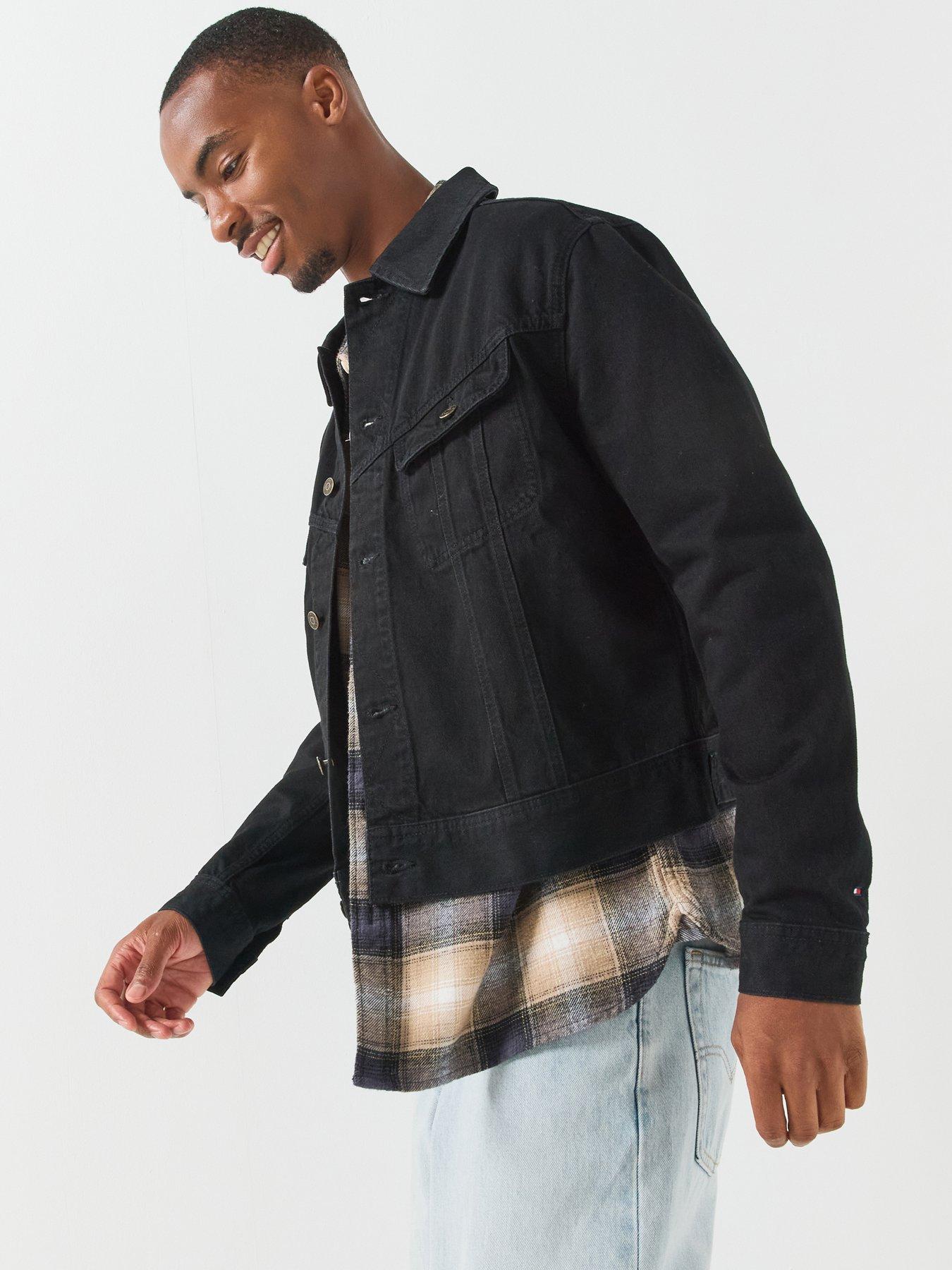 Image 6 of 6 of Tommy Hilfiger Mens Button-Through Cotton-Rich Denim Jacket - Black
