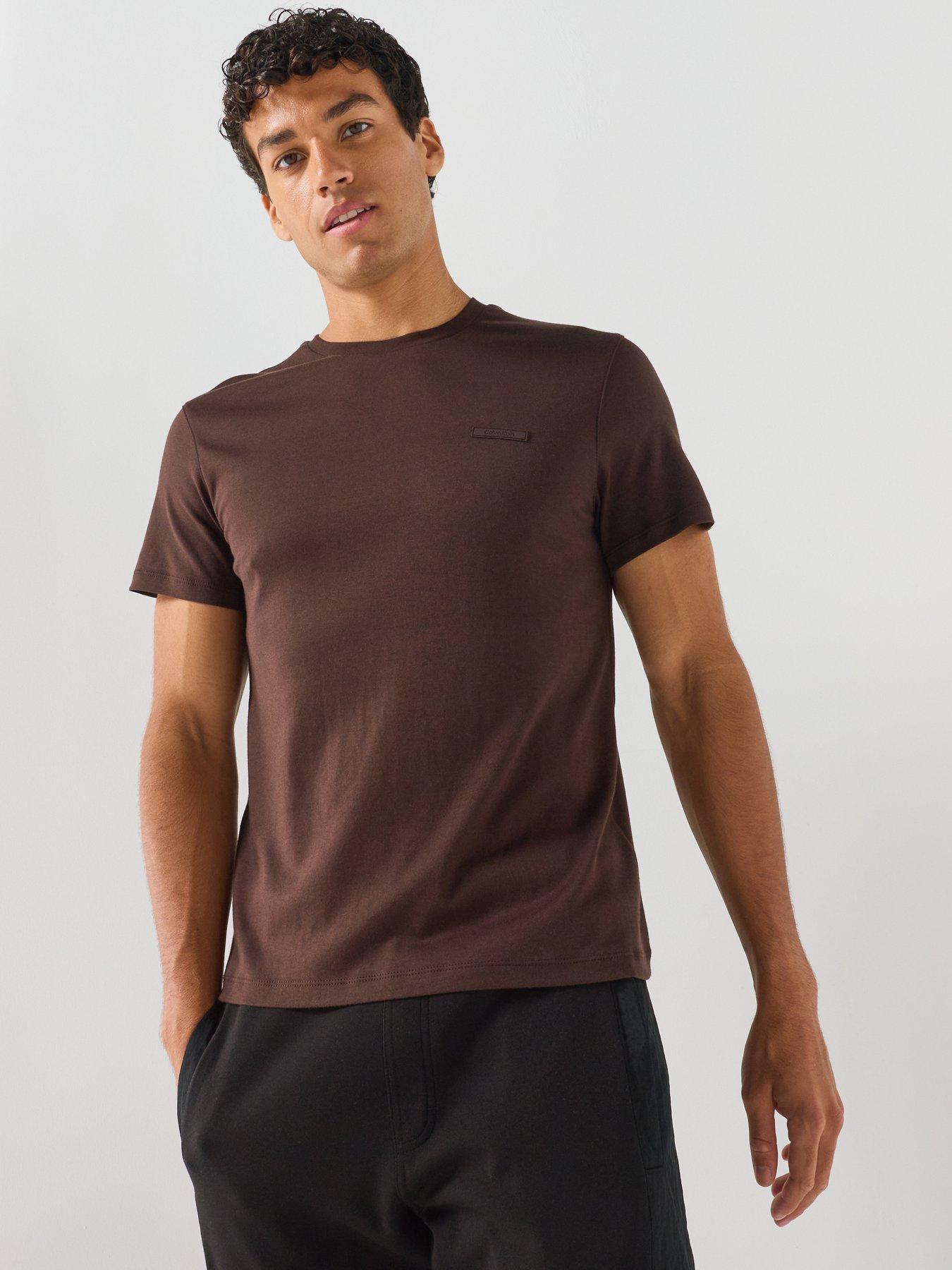 Calvin Klein Men's Slim Fit Supima Logo Patch T-Shirt - Black Coffee