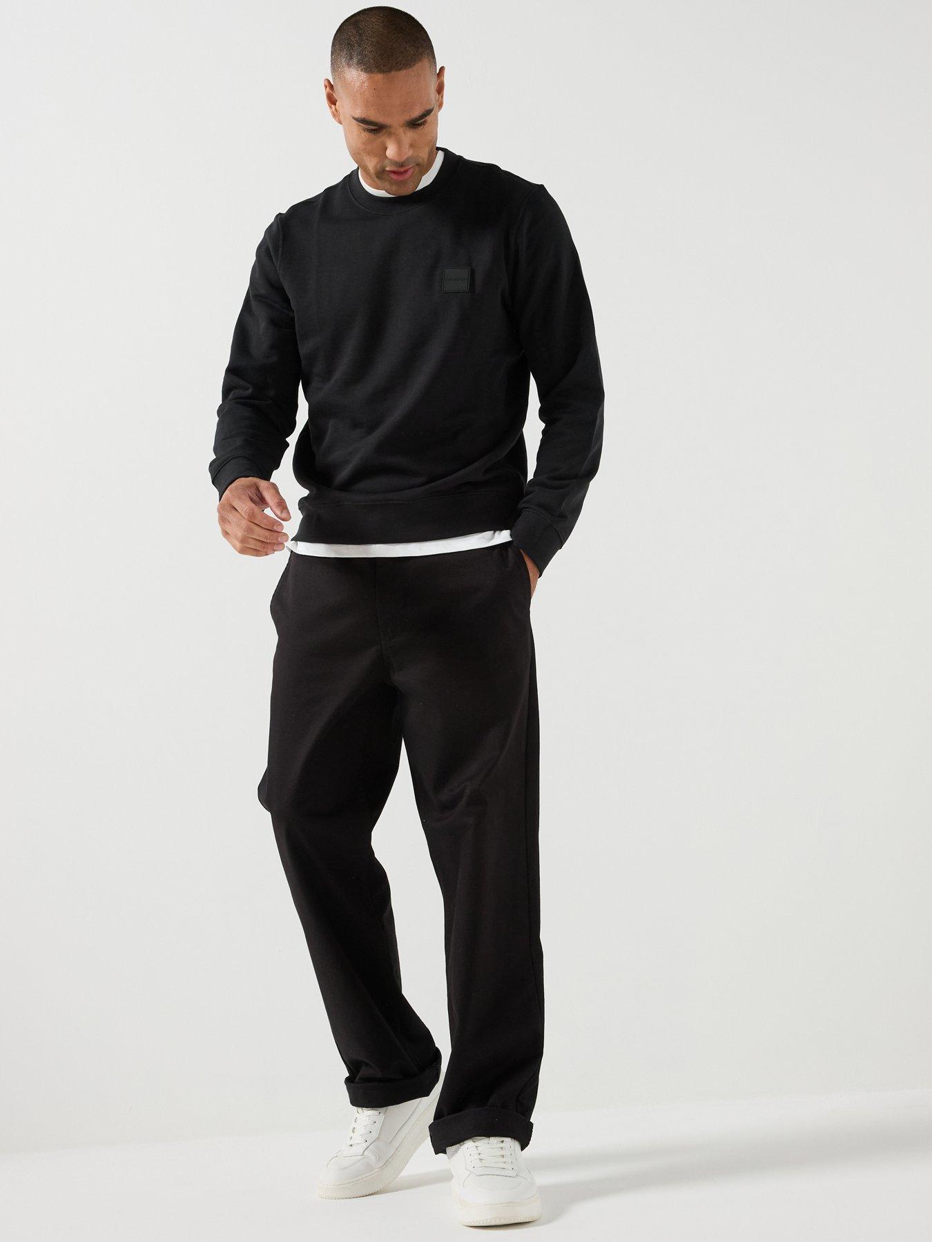 Image 3 of 6 of Calvin Klein Rubber Badge Crew Sweatshirt - Black