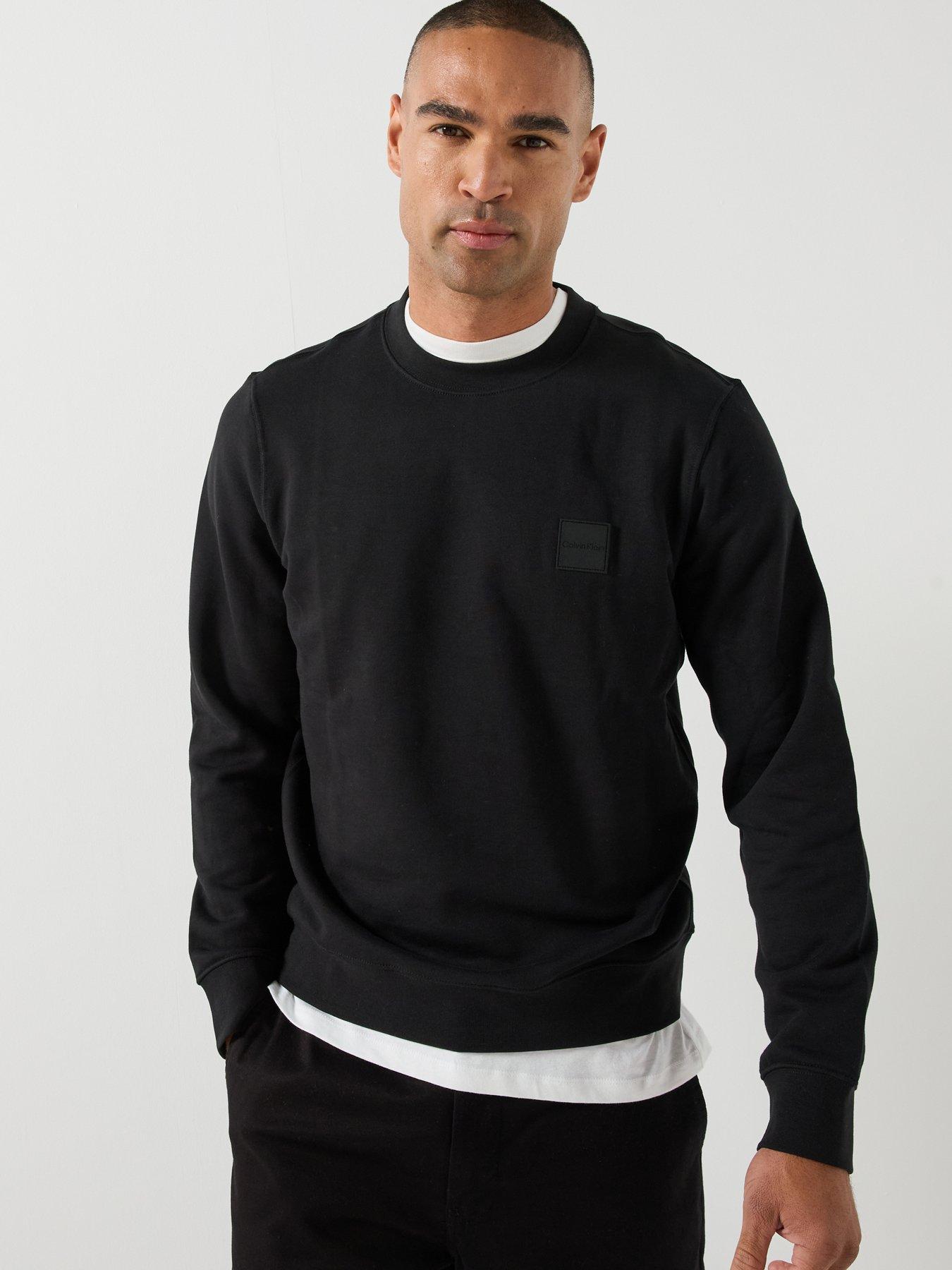 Image 4 of 6 of Calvin Klein Rubber Badge Crew Sweatshirt - Black