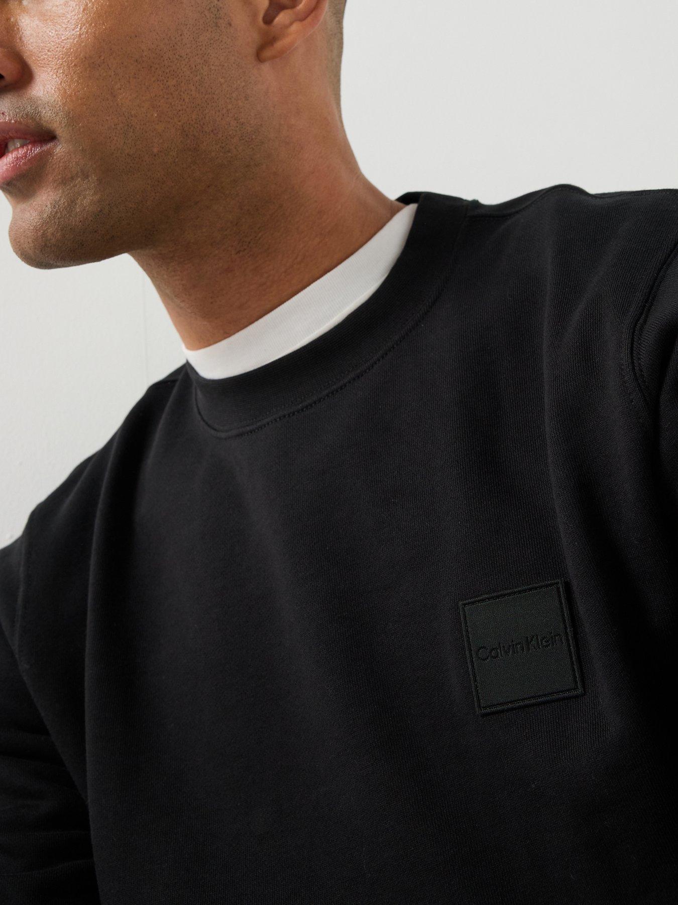 Image 6 of 6 of Calvin Klein Rubber Badge Crew Sweatshirt - Black
