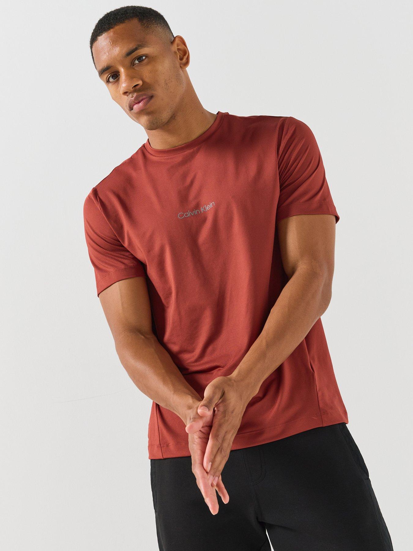 Image 1 of 5 of Calvin Klein Sport Calvin Klein Sport Work Out Mesh T-shirt - Red