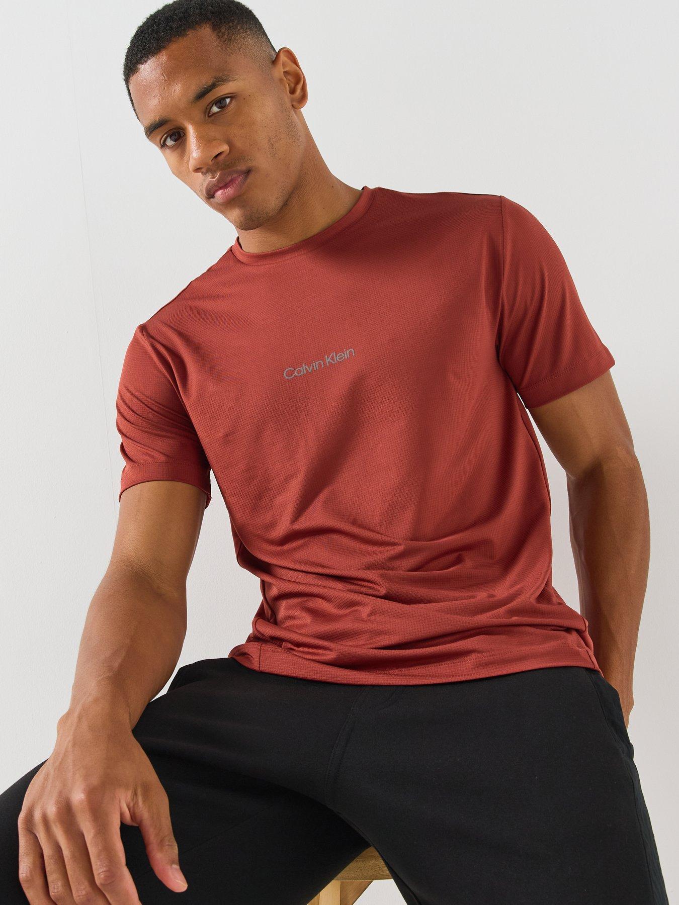 Image 4 of 5 of Calvin Klein Sport Calvin Klein Sport Work Out Mesh T-shirt - Red