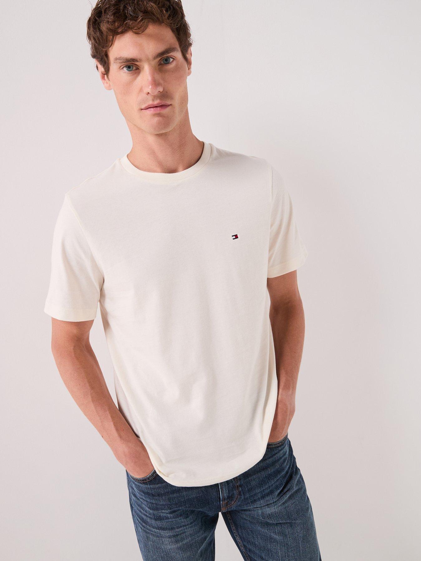 Tommy Hilfiger Regular Fit Essential Flag Logo T-shirt - Ivory