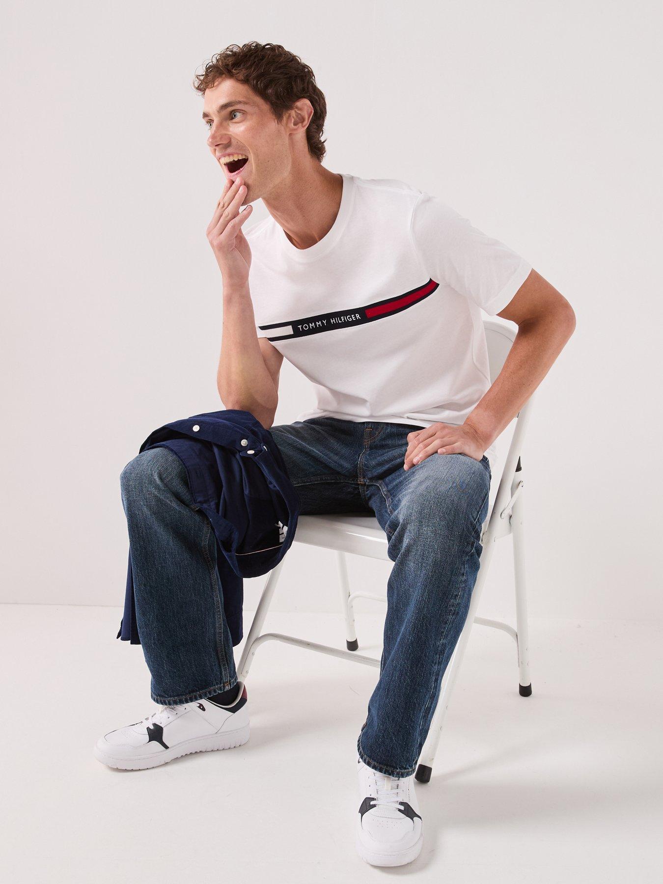 Image 5 of 5 of Tommy Hilfiger Hilfiger Chest Insert T-shirt - White